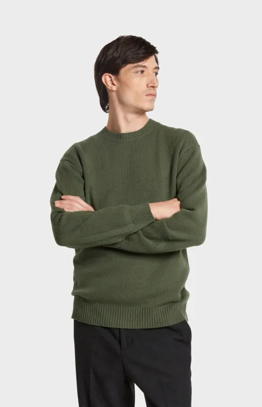Men's Round Neck Cashmere Jumper In Evergreen sold by Pringle of Scotland