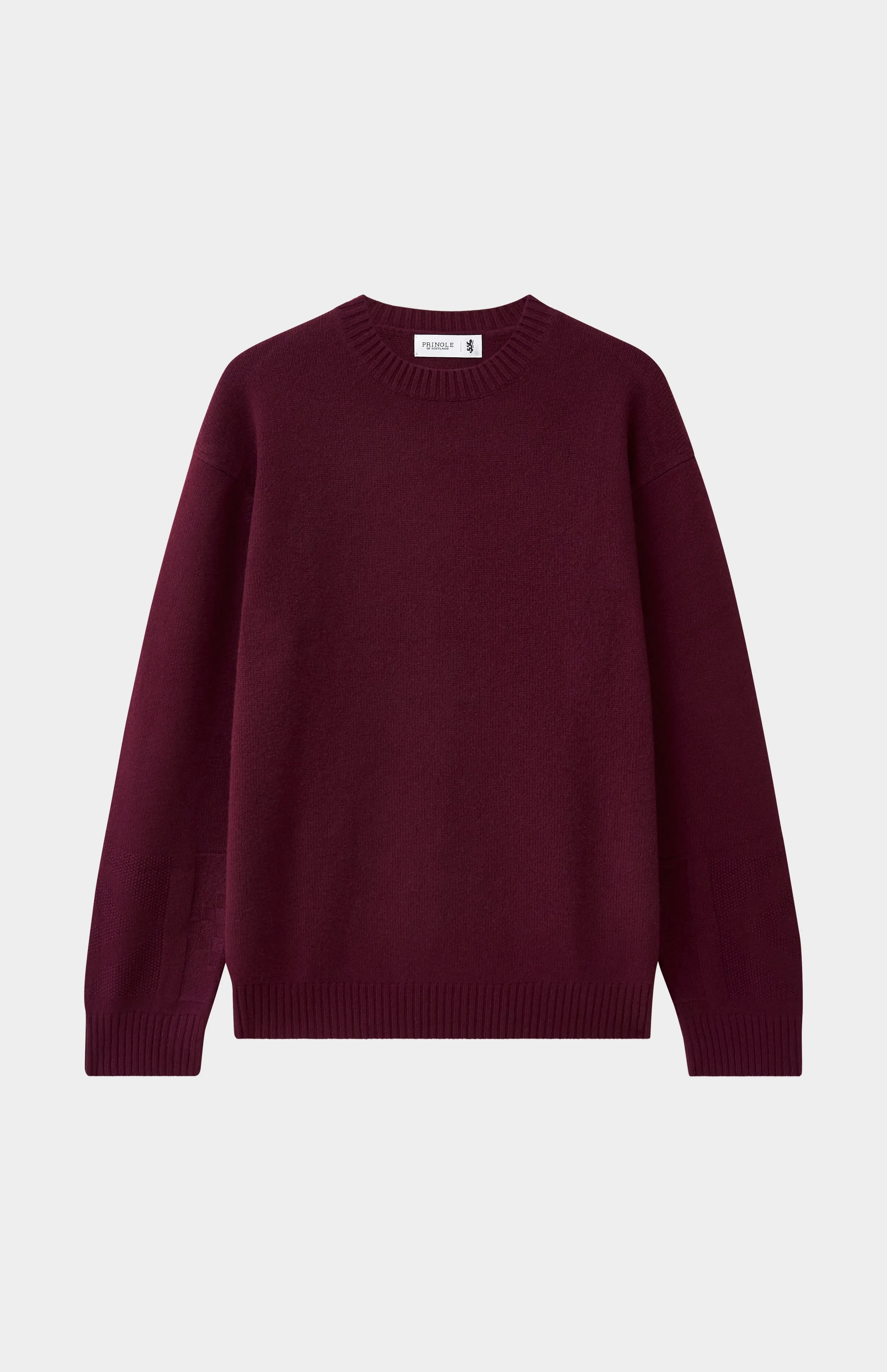 Men's Round Neck Cashmere Jumper In Burgundy sold by Pringle of Scotland product image thumbnail 2