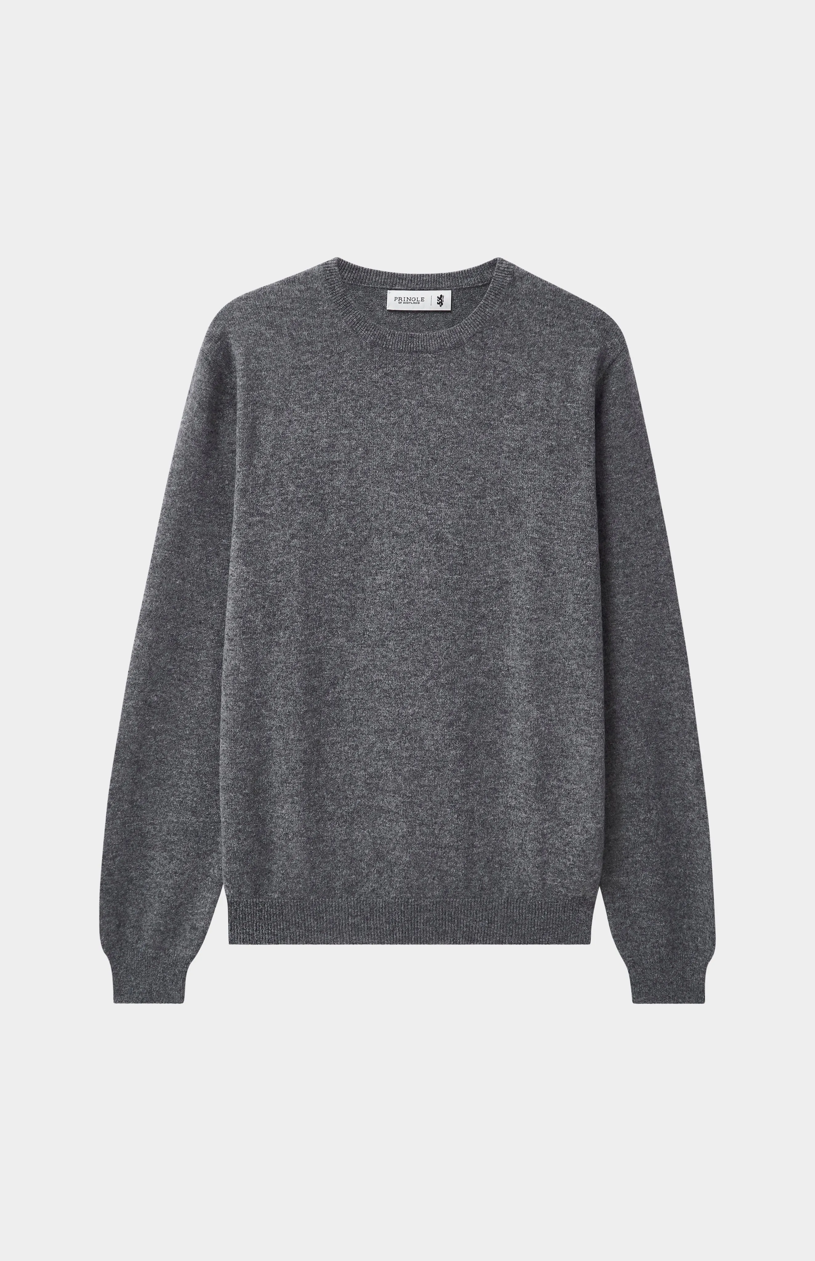 Men's Classic Round Neck Cashmere Jumper In Grey Melange sold by Pringle of Scotland product image thumbnail 2
