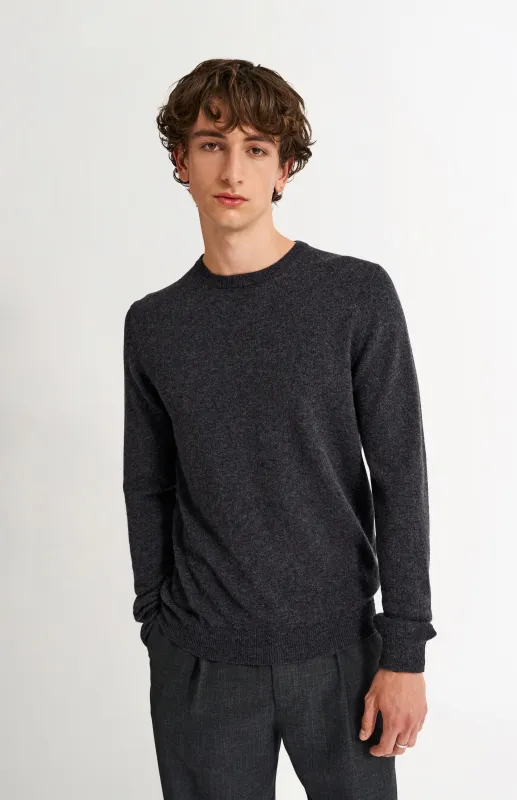 Men's Classic Round Neck Cashmere Jumper In Charcoal sold by Pringle of Scotland
