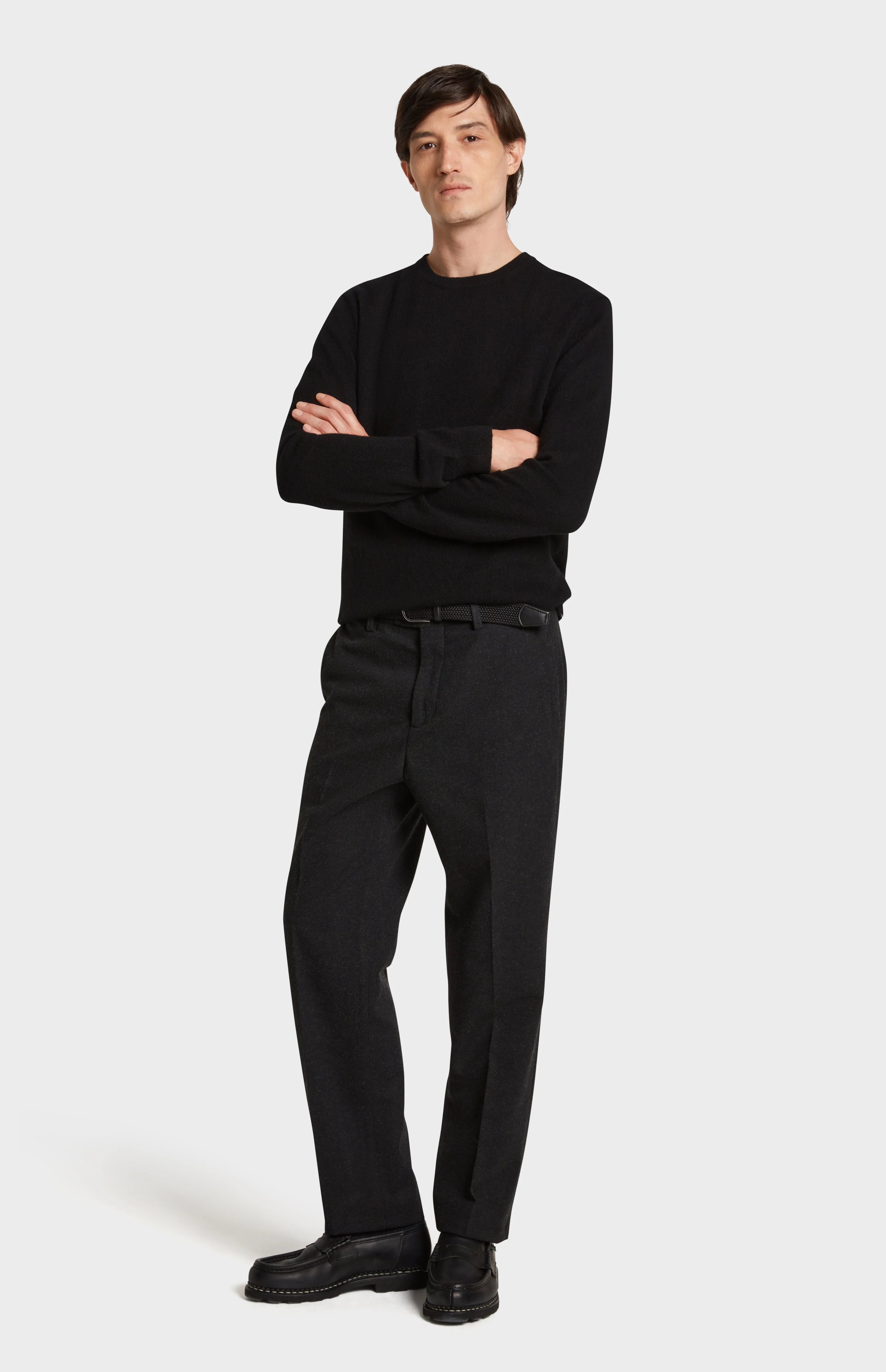 Men's Classic Round Neck Cashmere Jumper In Black sold by Pringle of Scotland product image thumbnail 3