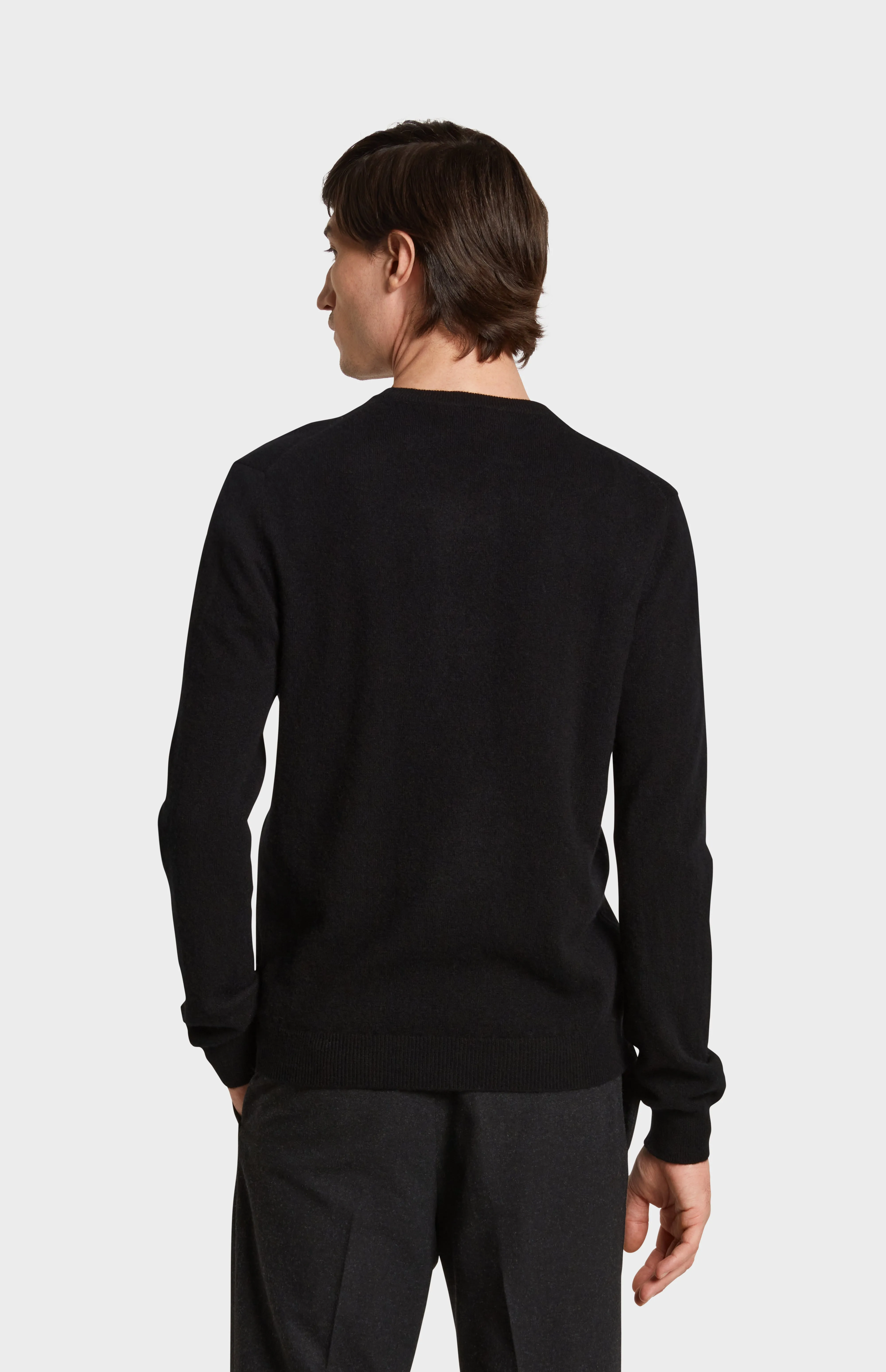 Men's Classic Round Neck Cashmere Jumper In Black sold by Pringle of Scotland product image thumbnail 5