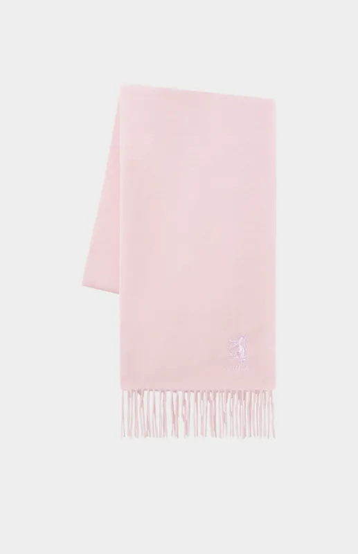 Fringed Lambswool Scarf In Pink made by Pringle