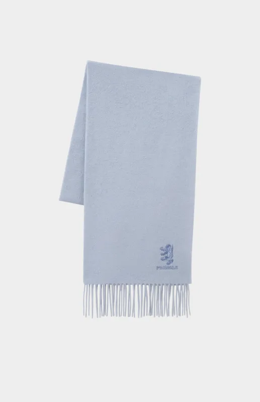 Fringed Lambswool Scarf In Light Blue made by Pringle