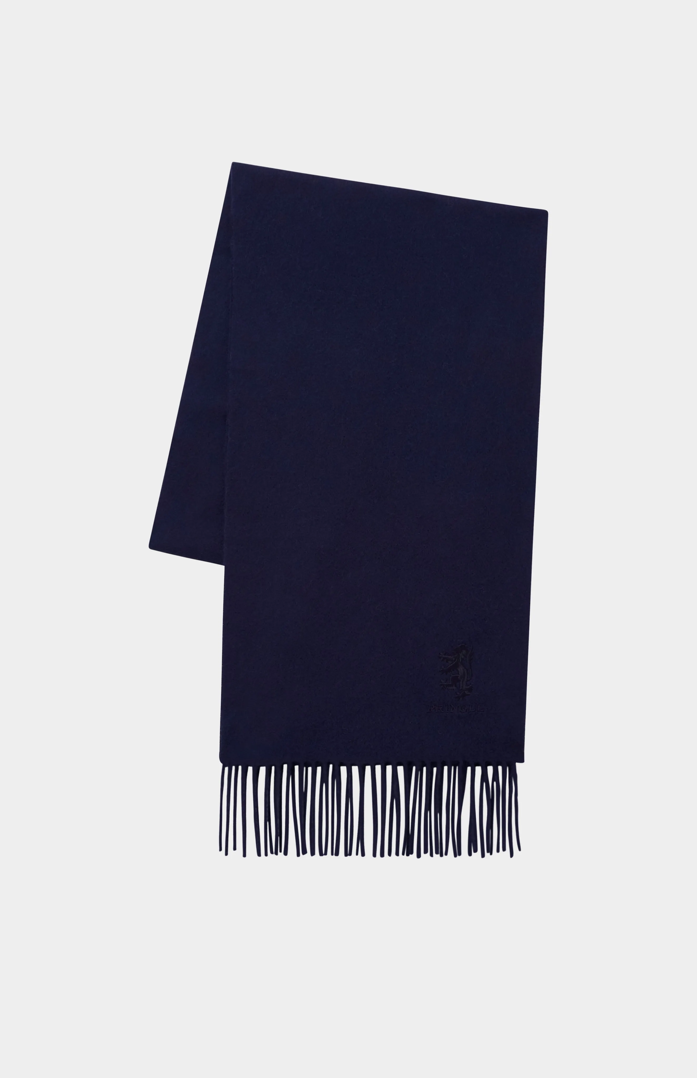 Fringed Lambswool Scarf In Navy sold by Pringle of Scotland