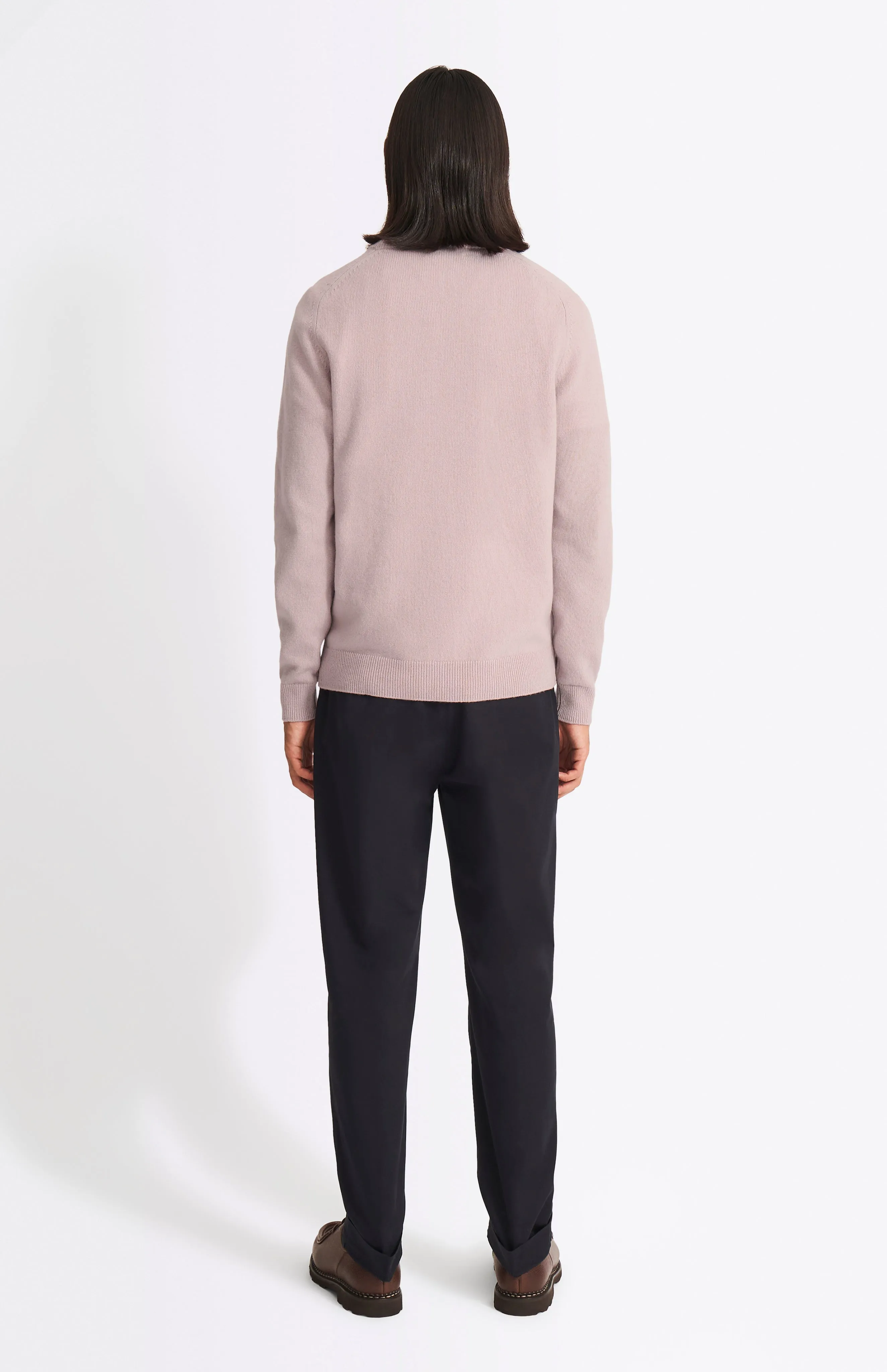 Round Neck Lambswool Contrast Jumper In Dusty Pink sold by Pringle of Scotland product image thumbnail 5
