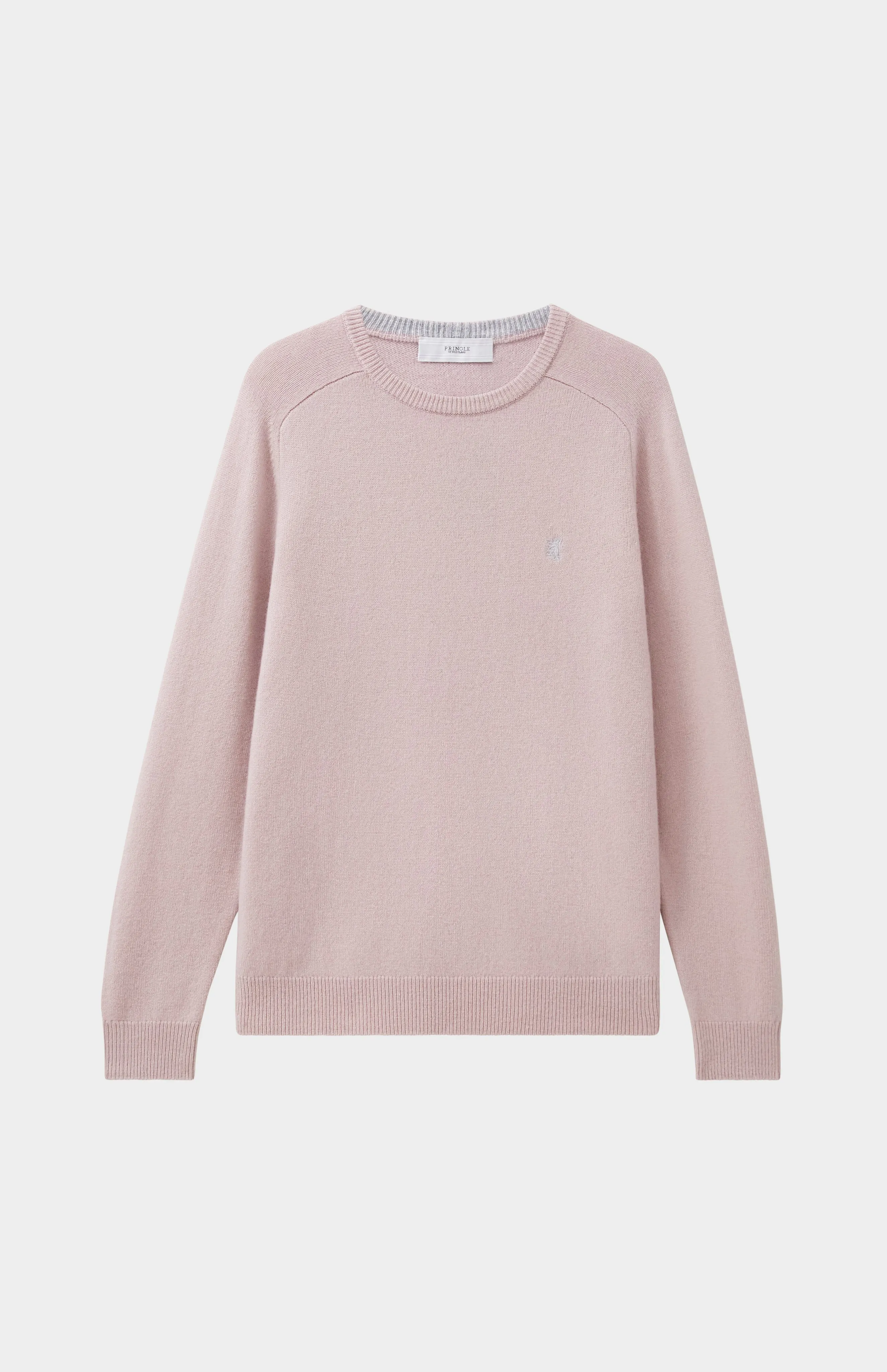 Round Neck Lambswool Contrast Jumper In Dusty Pink sold by Pringle of Scotland product image thumbnail 4