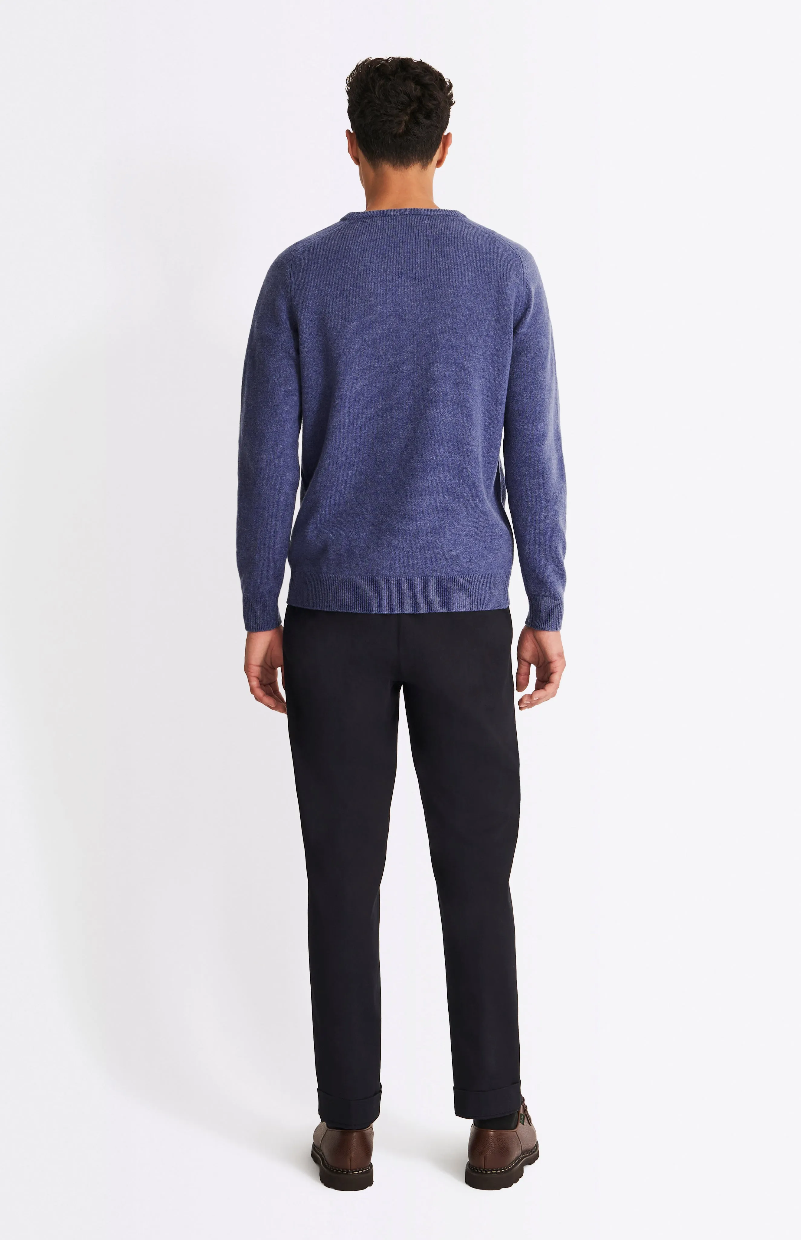 V Neck Lambswool Jumper In Dark Indigo With Contrast Tipping sold by Pringle of Scotland product image thumbnail 5