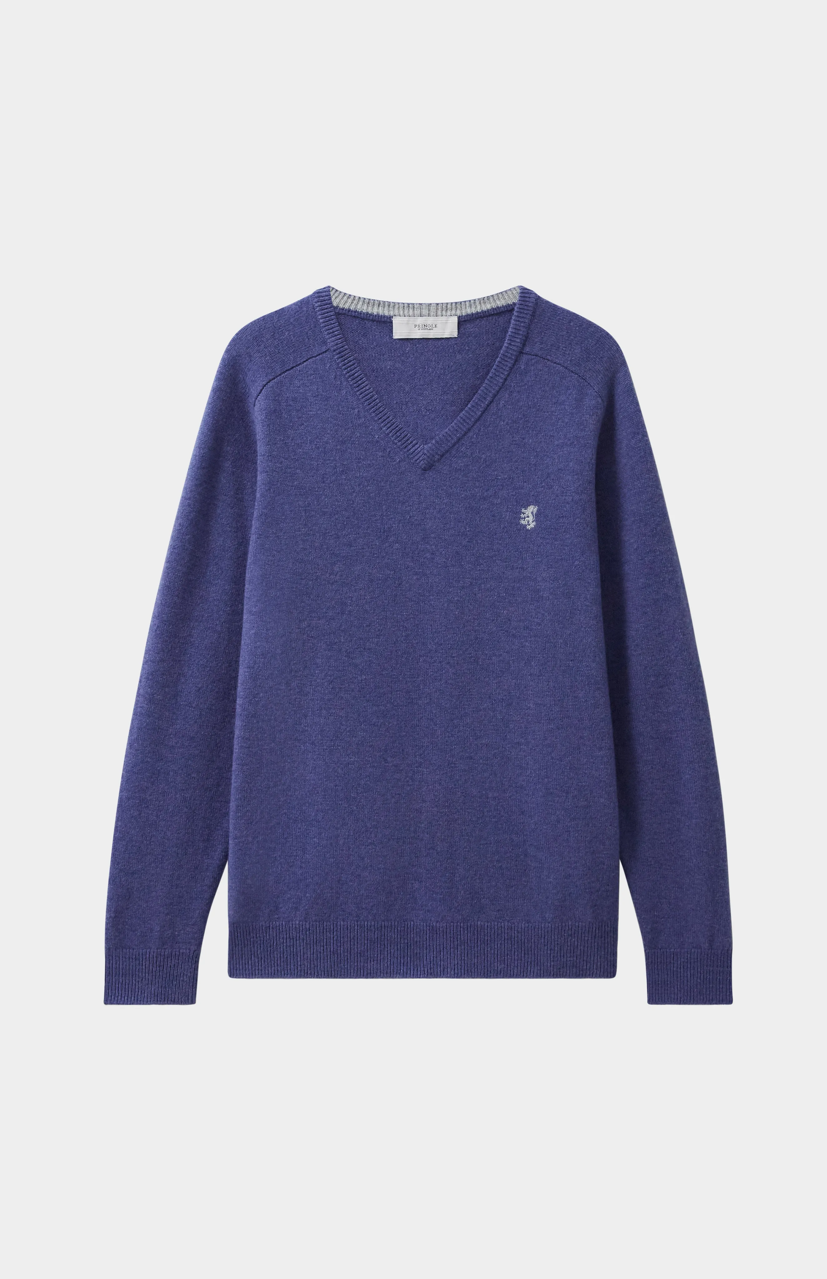 V Neck Lambswool Jumper In Dark Indigo With Contrast Tipping sold by Pringle of Scotland product image thumbnail 4