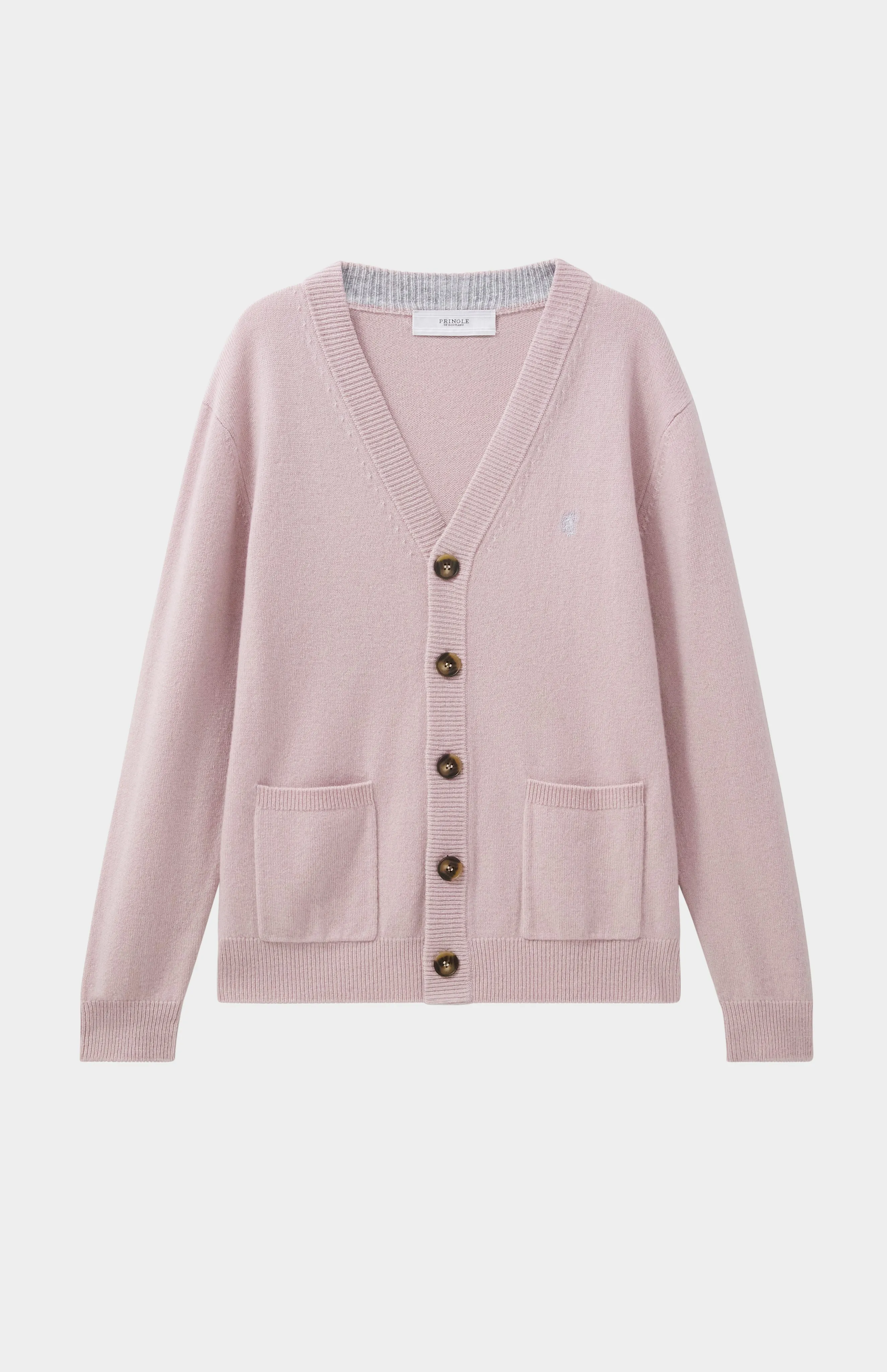 V Neck Lambswool Cardigan In Dusty Pink sold by Pringle of Scotland product image thumbnail 4