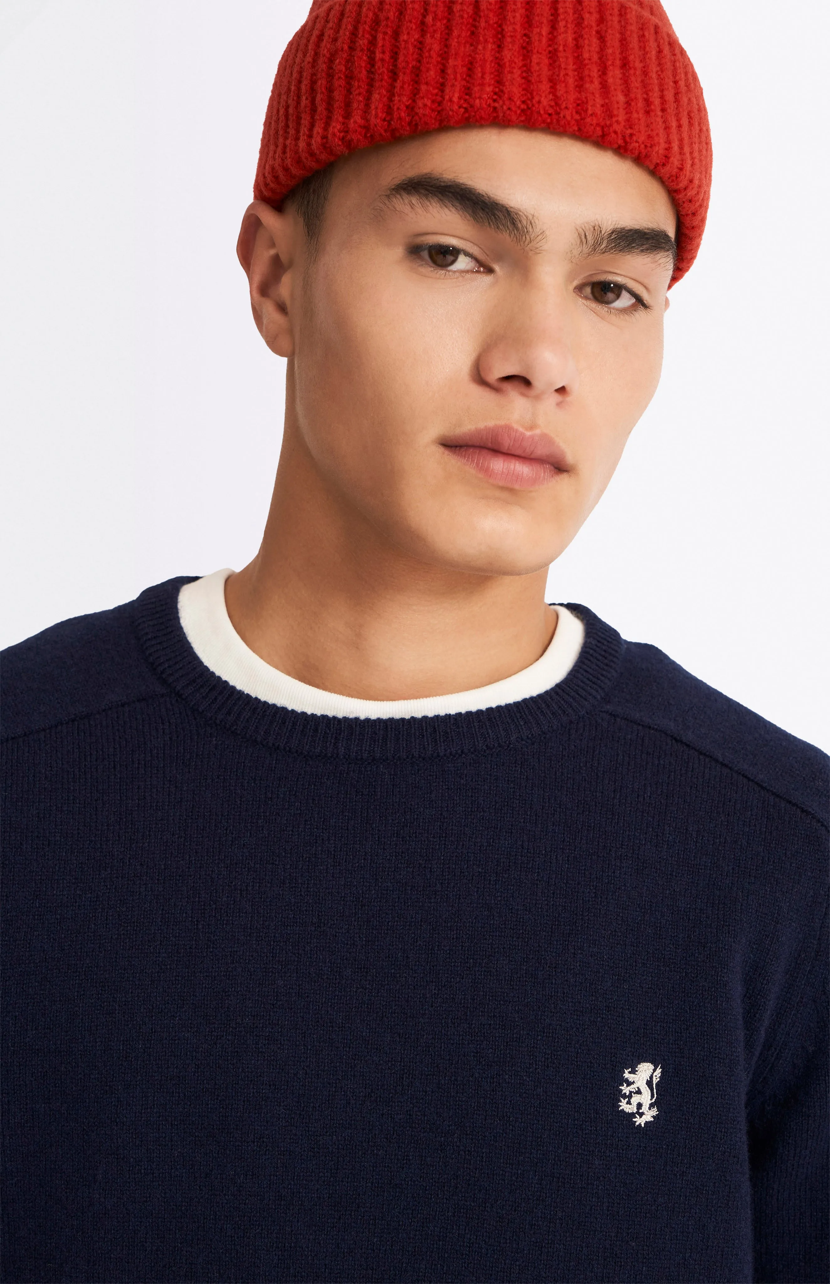 Round Neck Lambswool Contrast Jumper In Midnight sold by Pringle of Scotland product image thumbnail 3