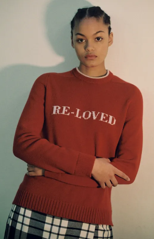 Re-loved Recycled Cashmere Jumper In Red made by Pringle of Scotland
