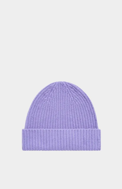Lambswool Beanie In Lavender sold by Pringle of Scotland