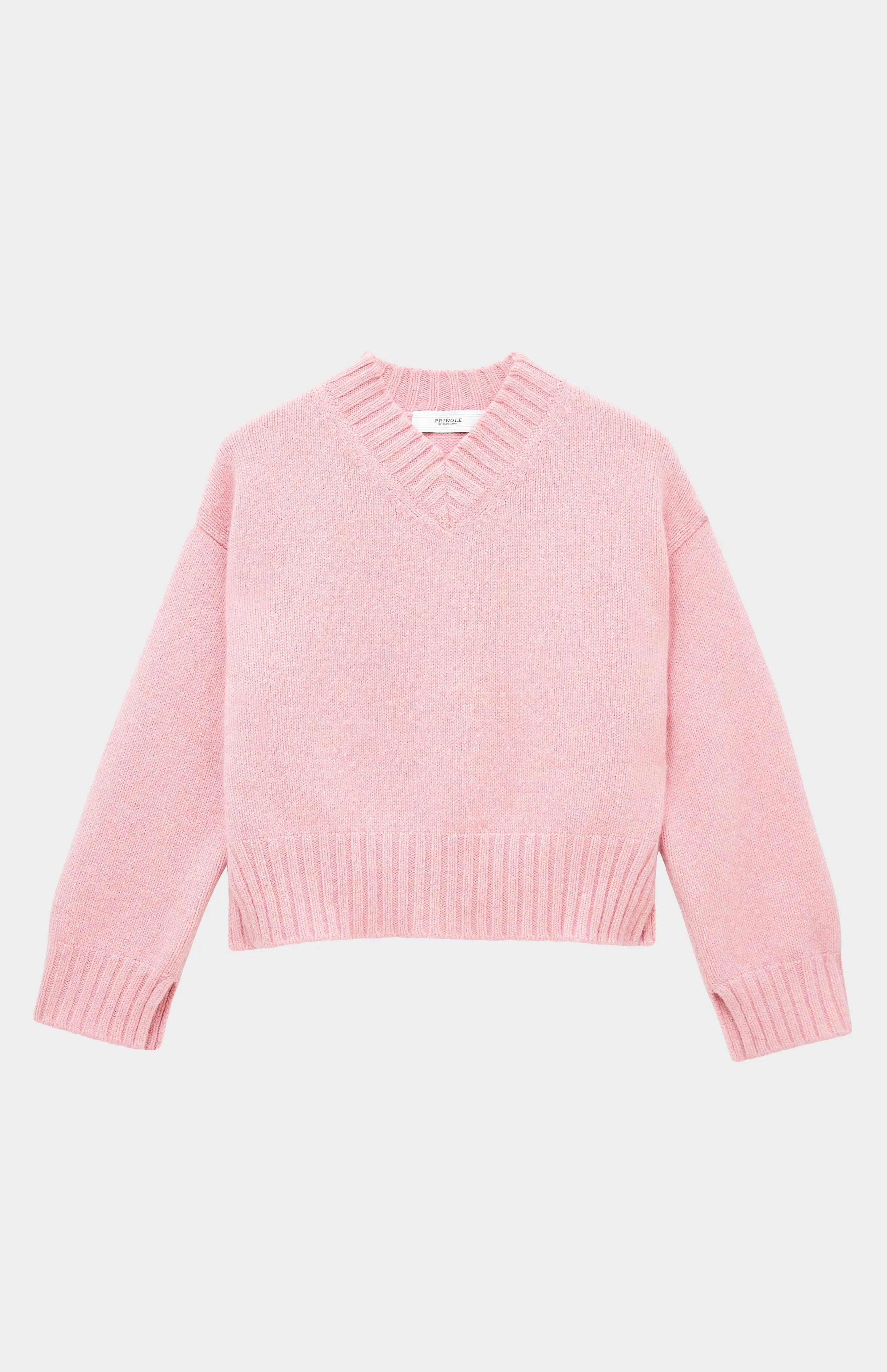 Women's V Neck Chunky Cashmere Jumper In Dusty Pink sold by Pringle of Scotland product image thumbnail 2