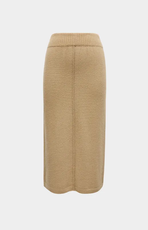 Cashmere Blend Pencil Skirt In Camel sold by Pringle of Scotland