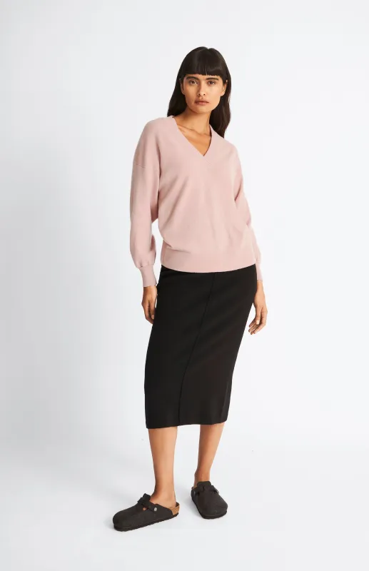 Cashmere Blend Pencil Skirt In Black sold by Pringle of Scotland
