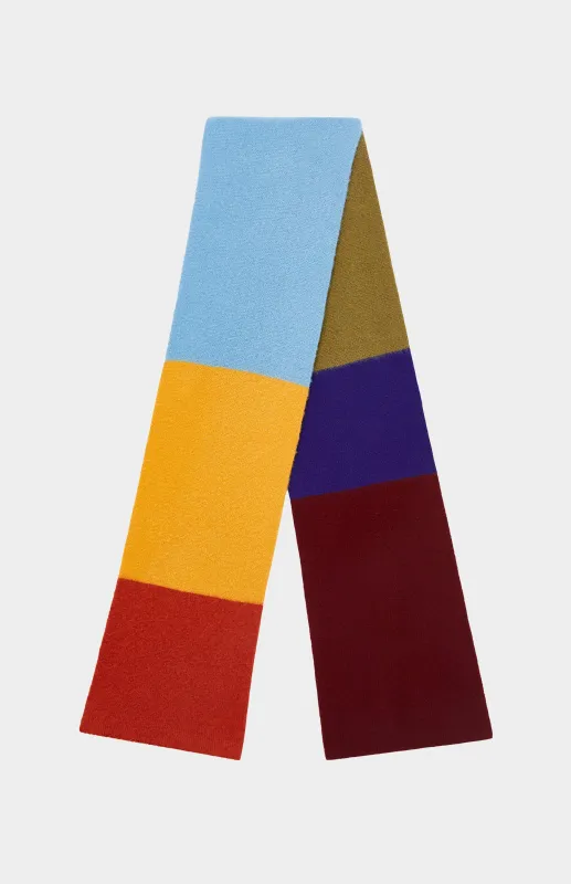 Brushed Multi-colour Lambswool Scarf In Block Stripes made by Pringle
