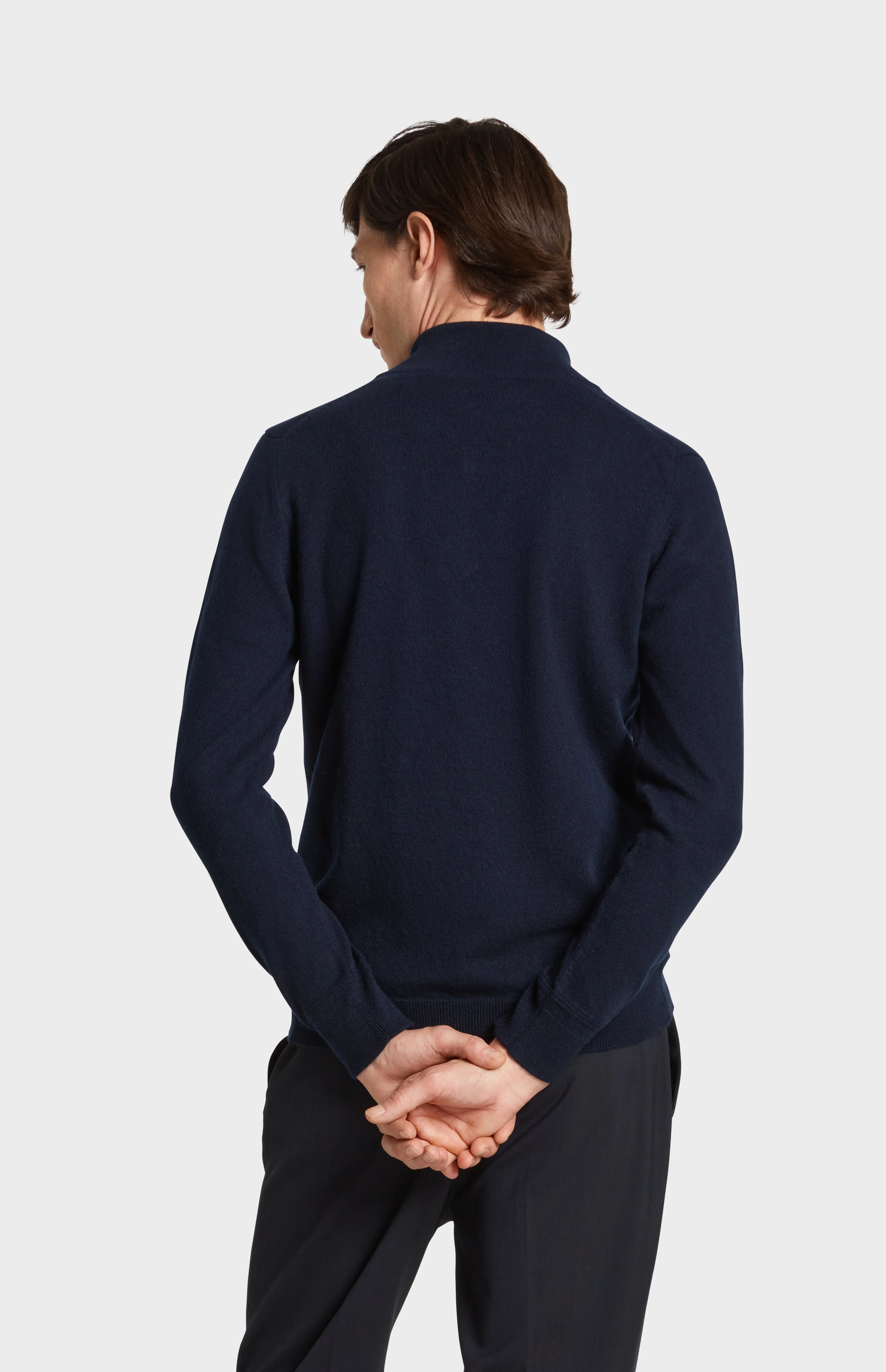 Zip Neck Cashmere Jumper In Navy sold by Pringle of Scotland product image thumbnail 4
