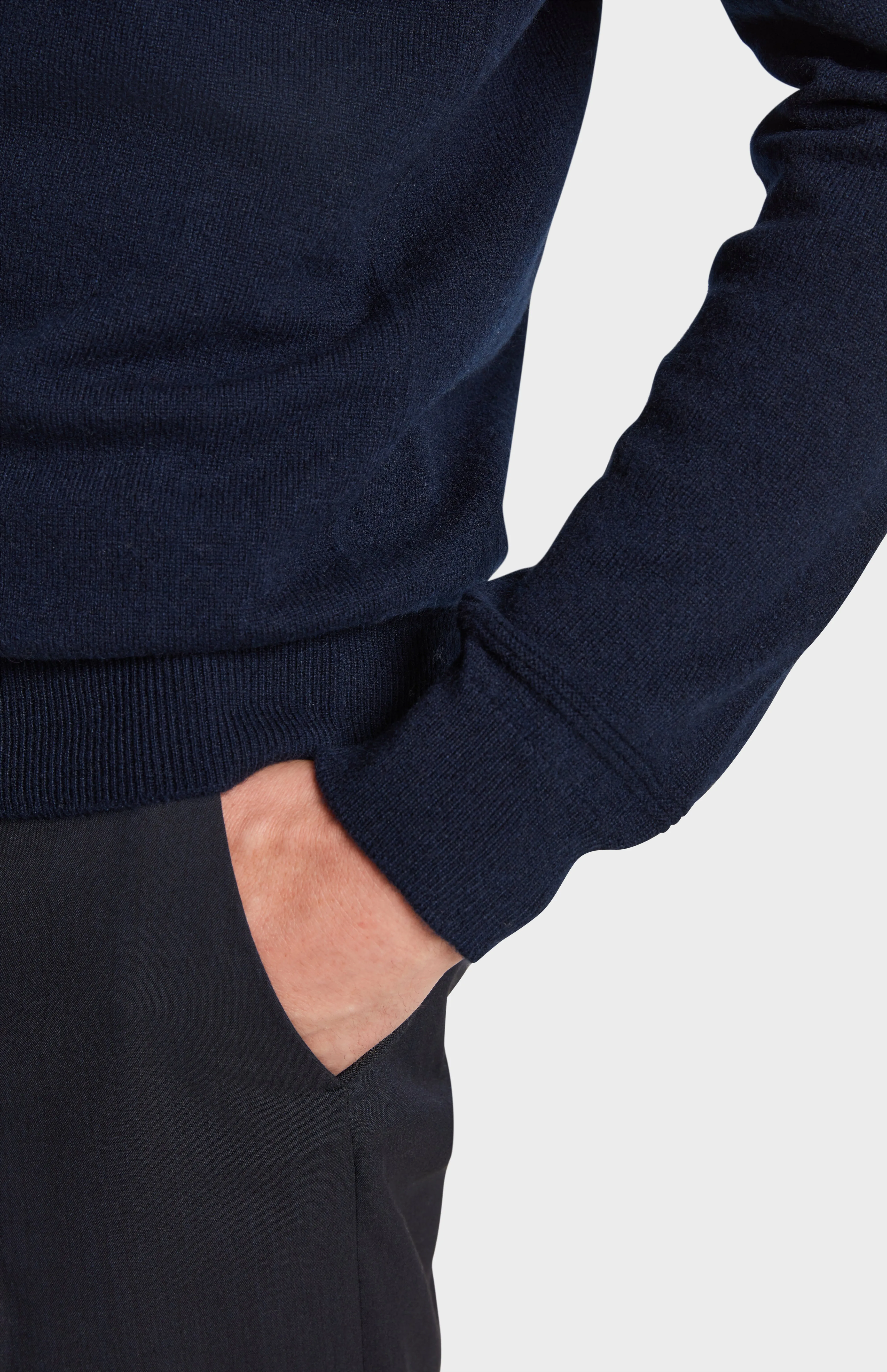 Zip Neck Cashmere Jumper In Navy sold by Pringle of Scotland product image thumbnail 3