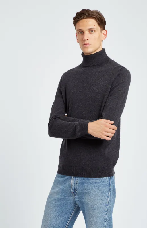Cashmere Roll Neck Jumper In Grey sold by Pringle of Scotland