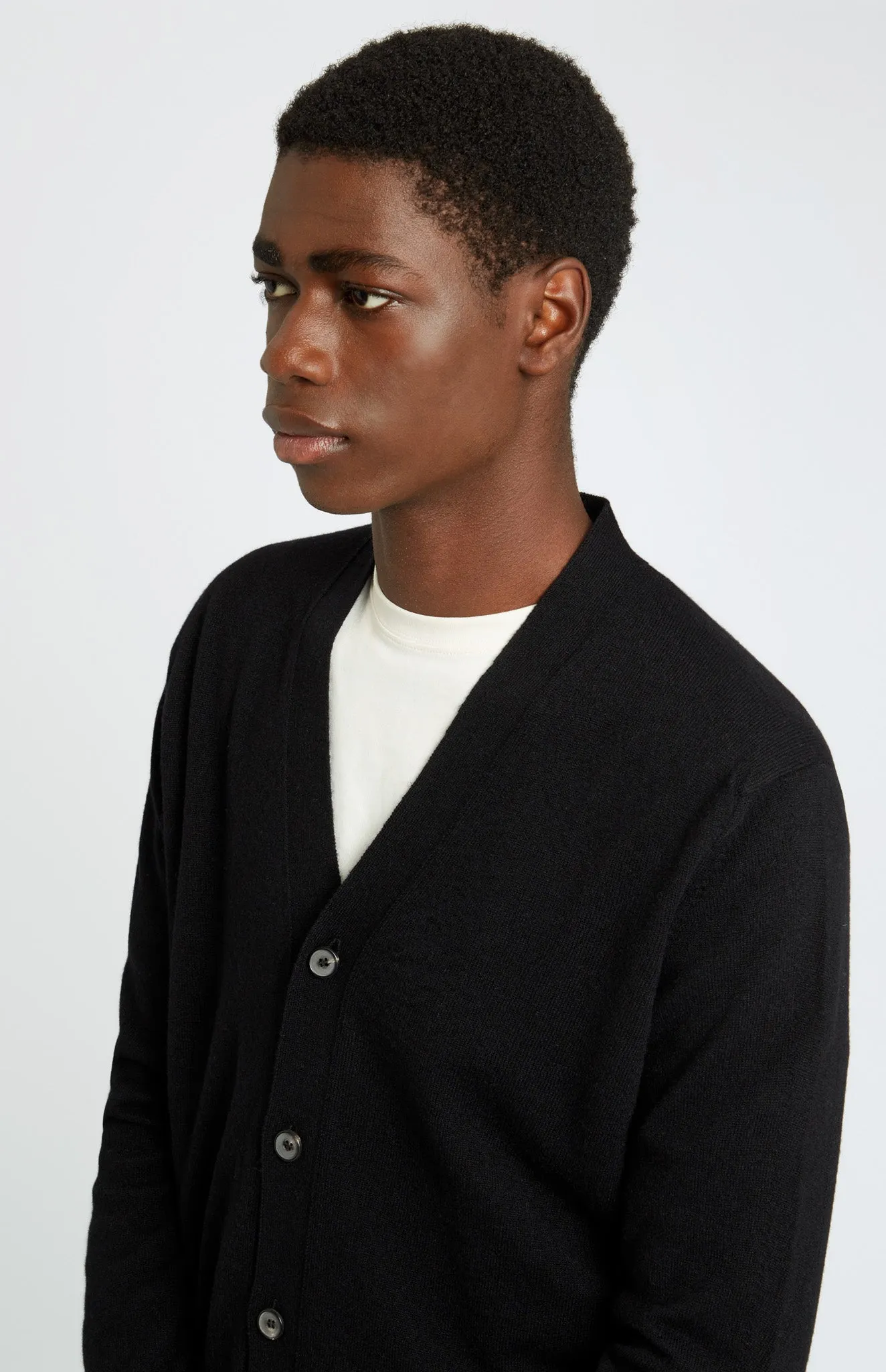 V Neck Cashmere Cardigan In Black sold by Pringle of Scotland product image thumbnail 3