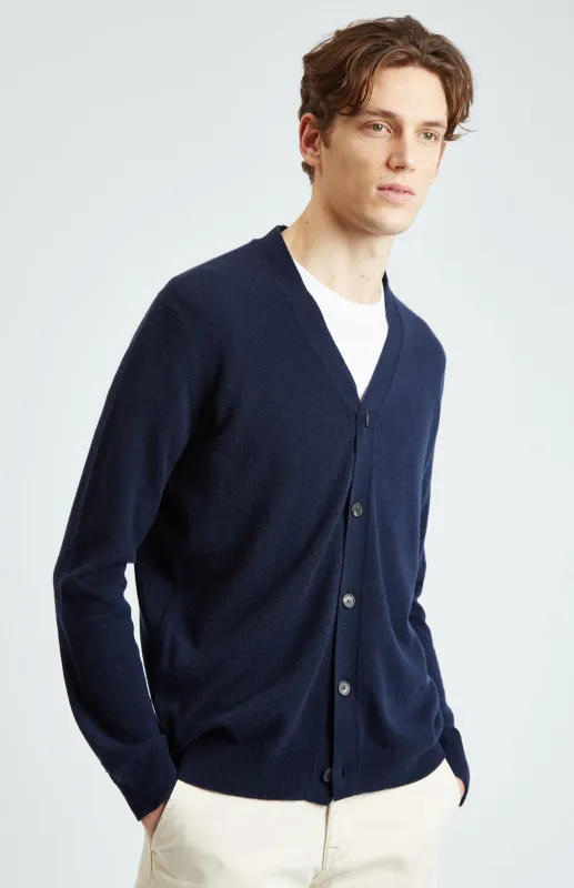 Men's Cashmere Cardigan In Navy sold by Pringle of Scotland