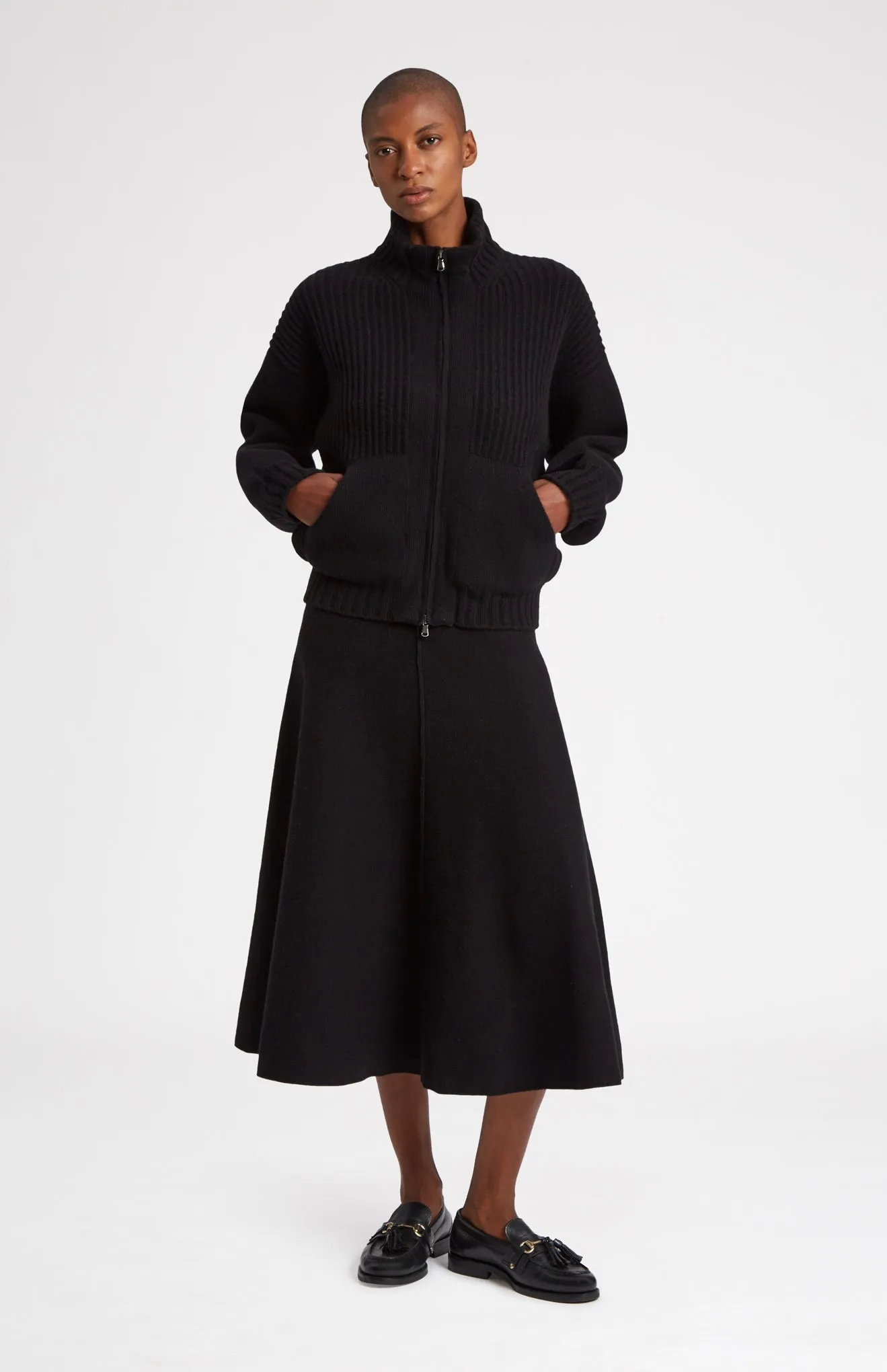 Cashmere Blend Midi Skirt In Black sold by Pringle of Scotland product image thumbnail 5