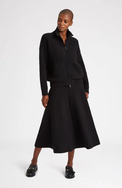 Cashmere Blend Midi Skirt In Black sold by Pringle of Scotland