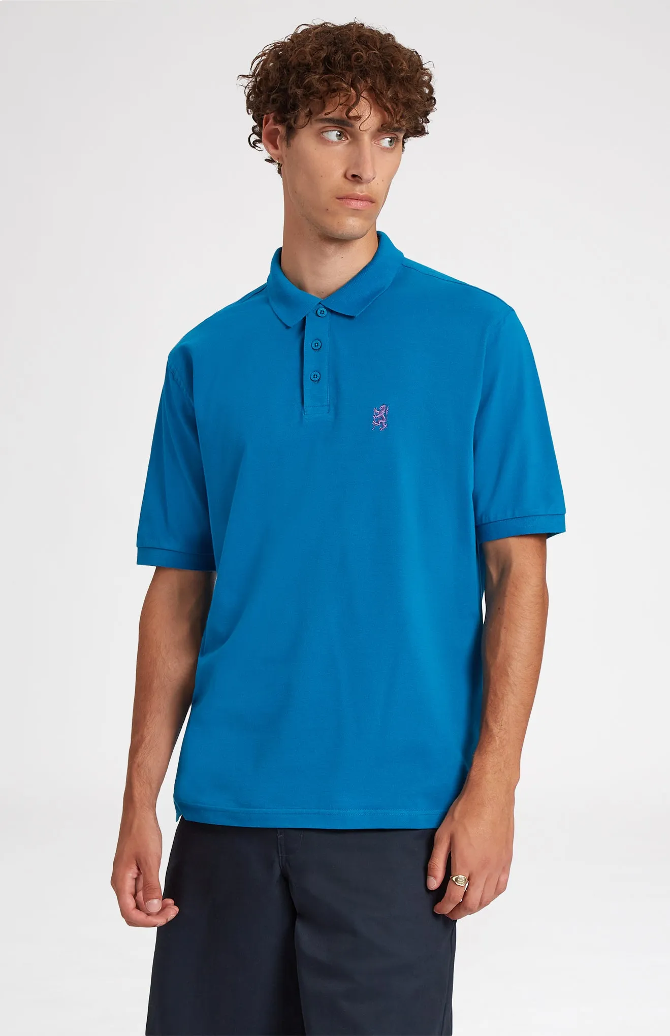 Cotton Heritage Golf Polo Shirt In Lagoon sold by Pringle of Scotland product image thumbnail 4