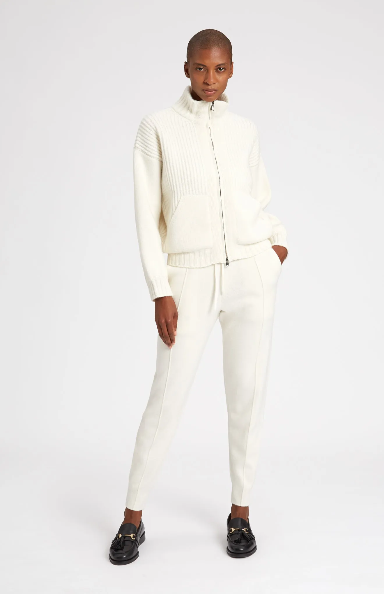 Women's Cashmere Blend Joggers In Cream sold by Pringle of Scotland