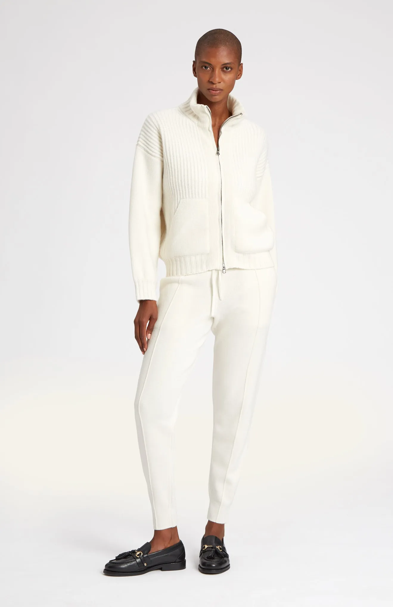 Women's Cashmere Blend Joggers In Cream sold by Pringle of Scotland product image thumbnail 4