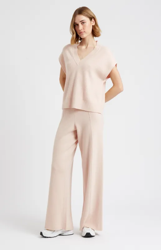 Women's Cashmere Blend Trousers In Pink Champagne sold by Pringle of Scotland