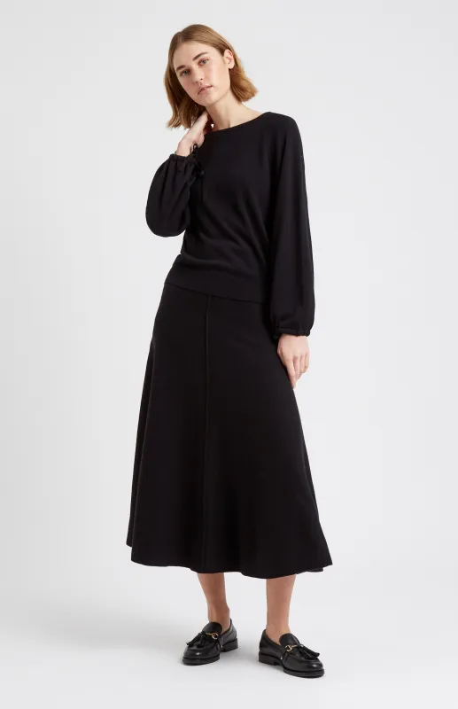 Women's Lightweight Round Neck Cashmere Jumper In Black sold by Pringle of Scotland