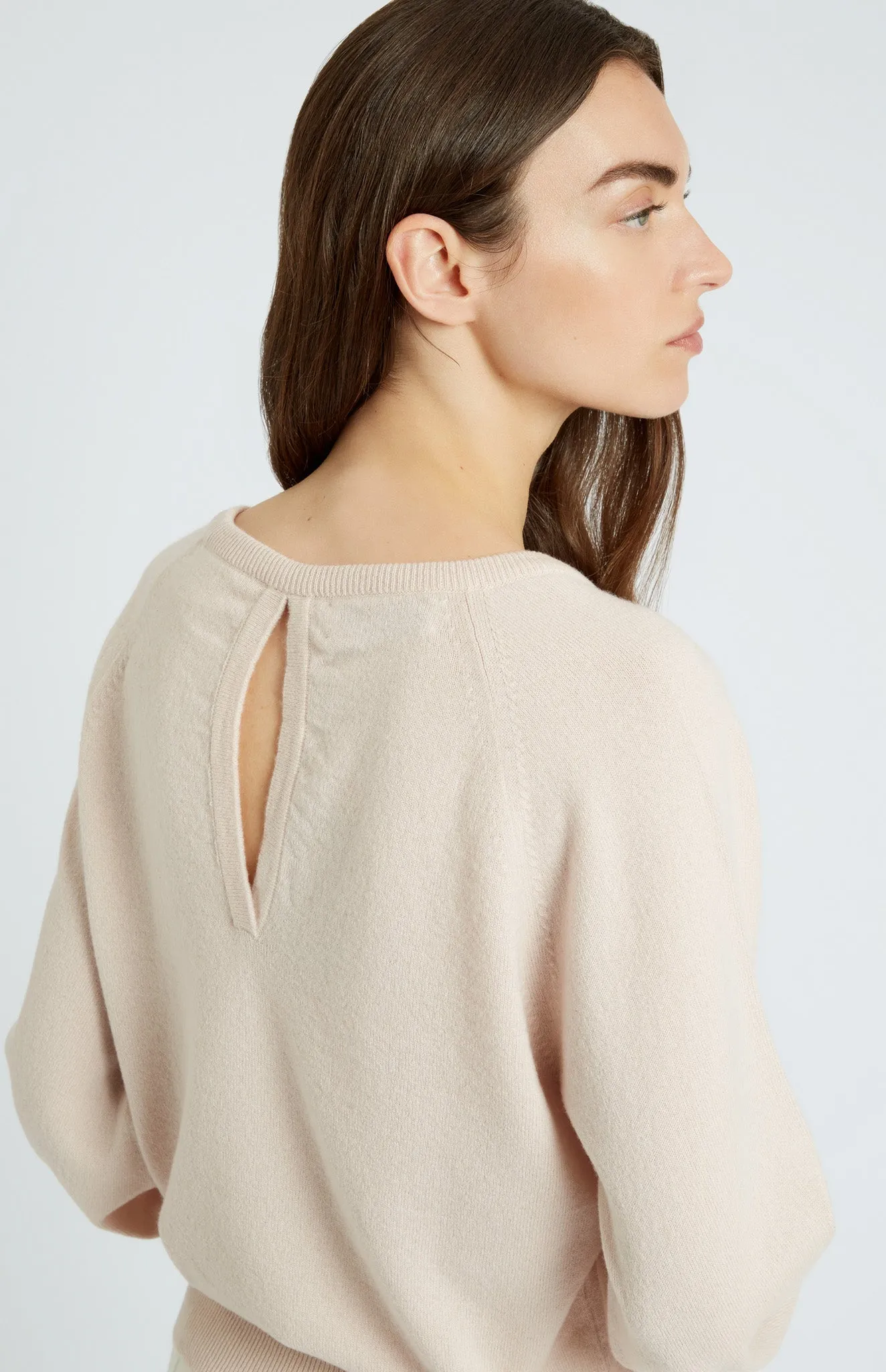 Women's Lightweight Round Neck Cashmere Jumper In Pastel Pink sold by Pringle of Scotland product image thumbnail 4