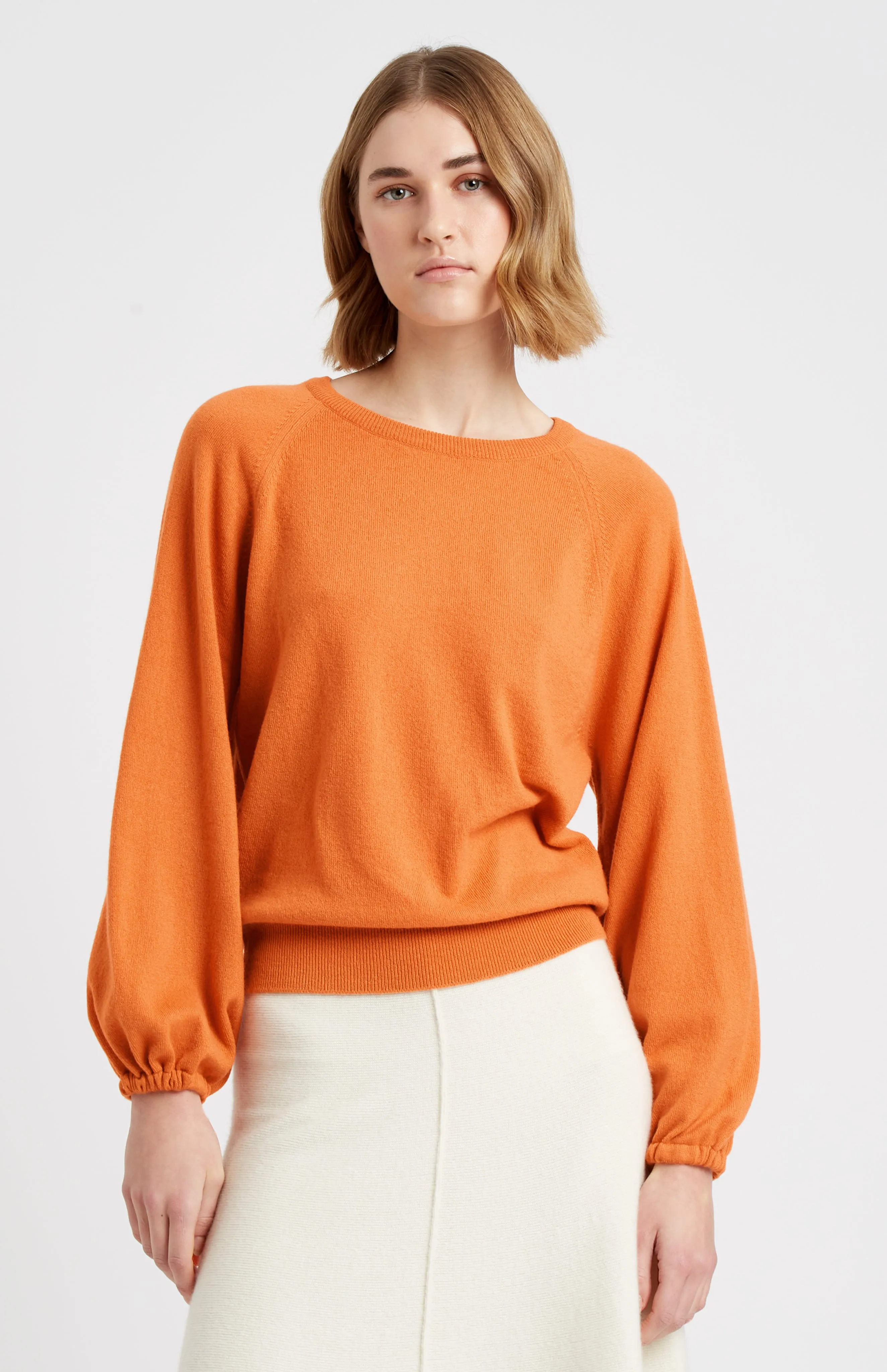 Women's Lightweight Round Neck Cashmere Jumper In Burnt Orange sold by Pringle of Scotland product image thumbnail 5