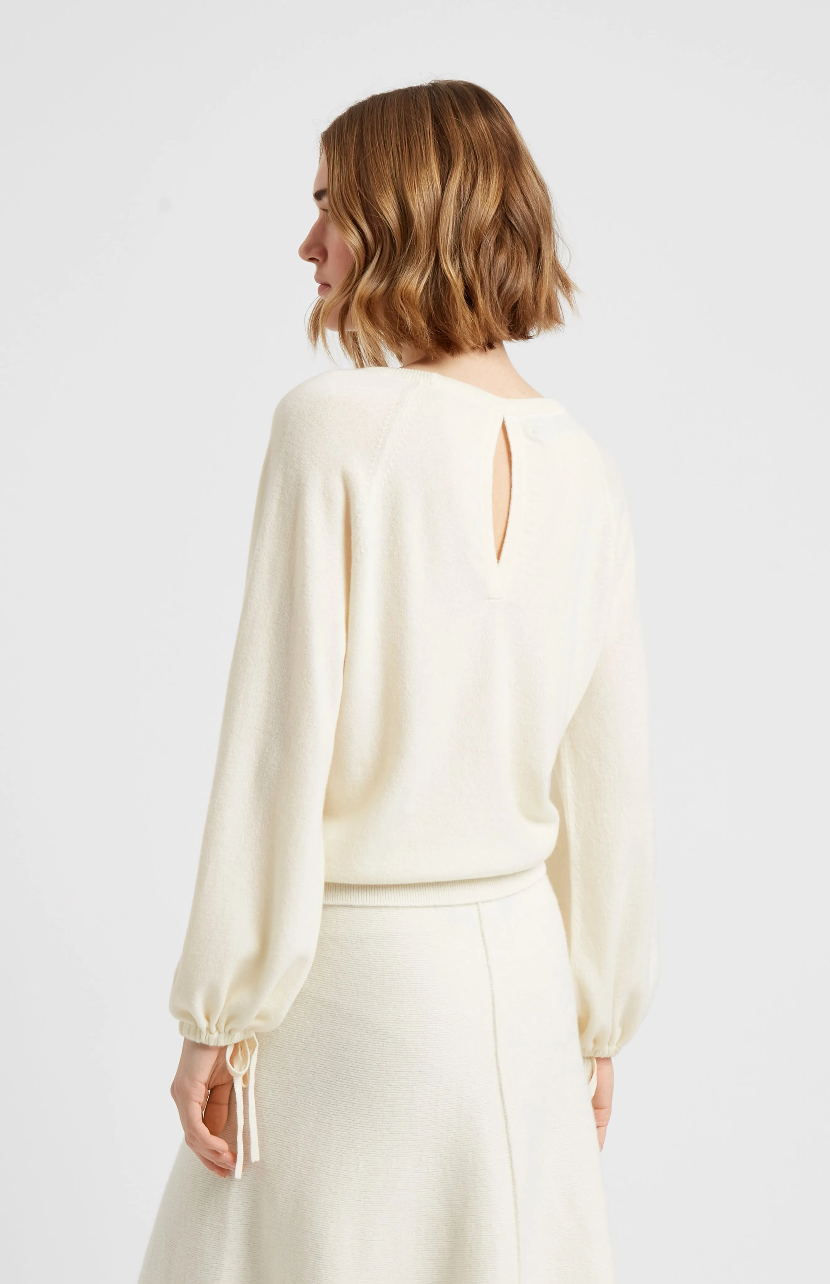 Women's Lightweight Round Neck Cashmere Jumper In Off White sold by Pringle of Scotland product image thumbnail 4