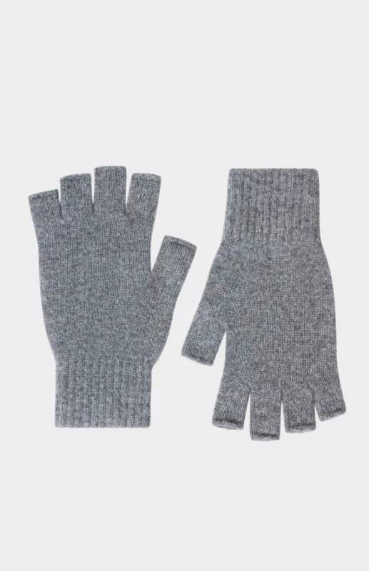 Fingerless Cashmere Gloves In Grey sold by Pringle of Scotland