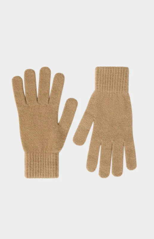 Classic Cashmere Gloves In Camel sold by Pringle of Scotland