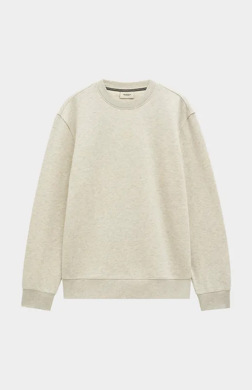 Men's Crew Neck Sweatshirt In Ecru Beige Melange made by Pringle