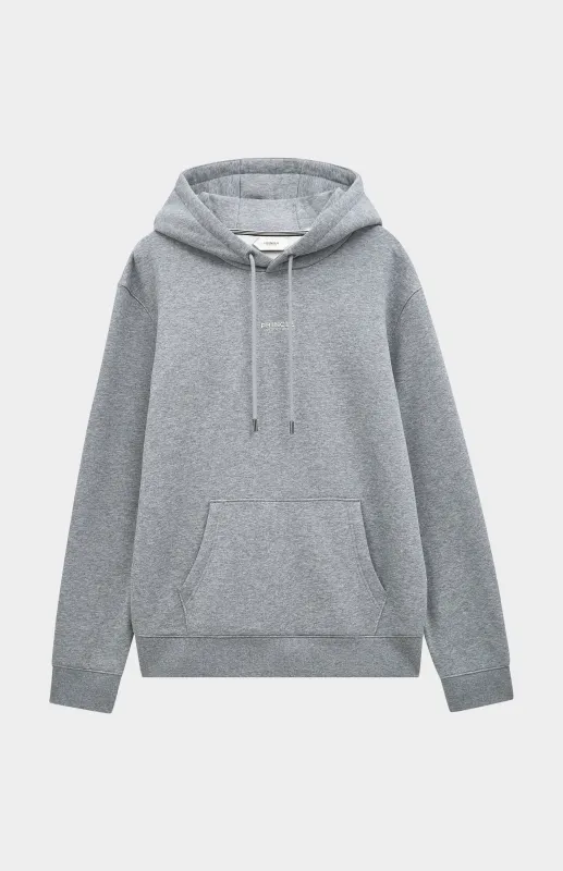 Men's Hooded Jumper In Grey Melange made by Pringle