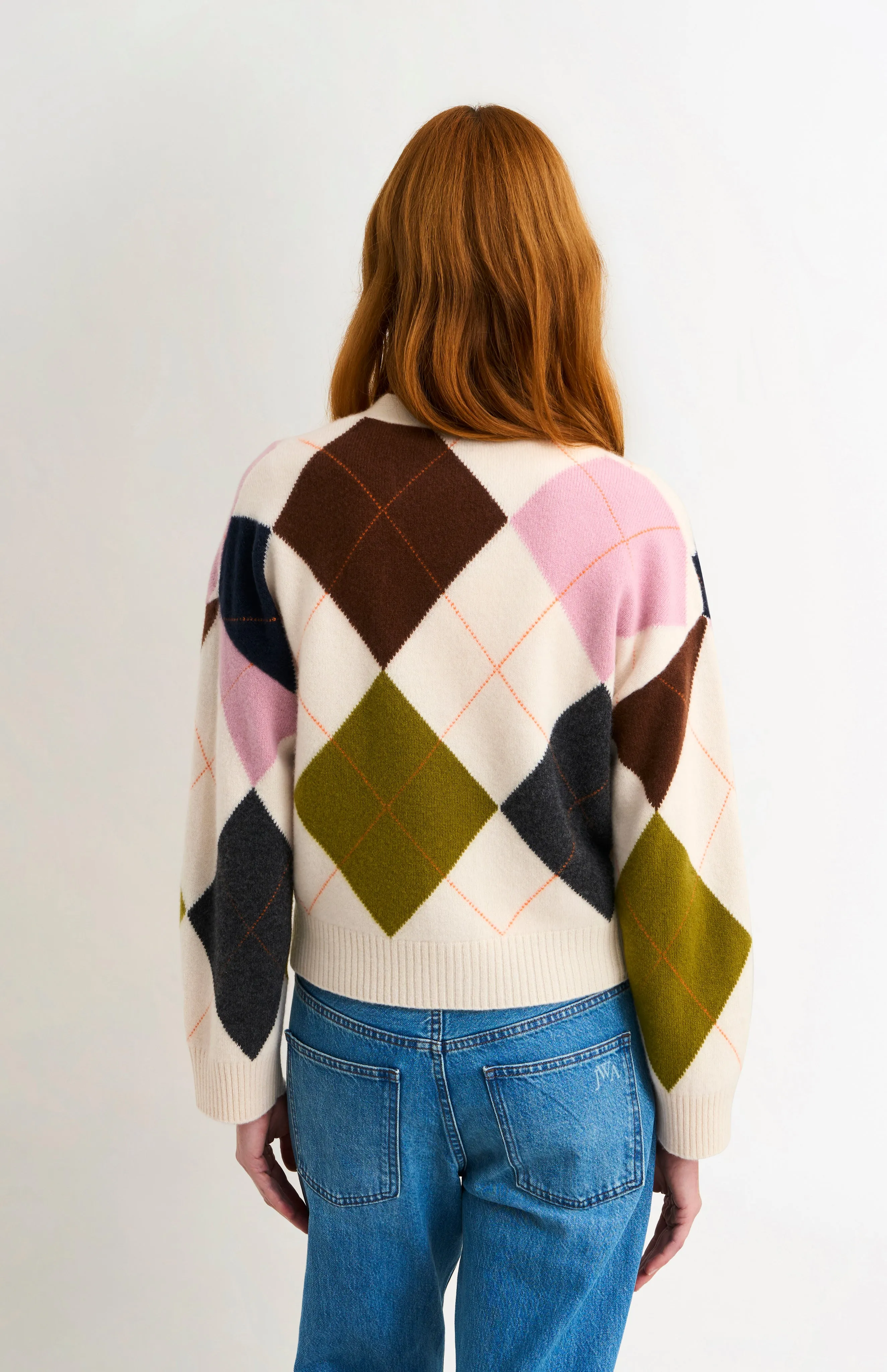 Women's Supersoft Lambswool Argyle Cardigan In Ecru / Multi sold by Pringle of Scotland product image thumbnail 5