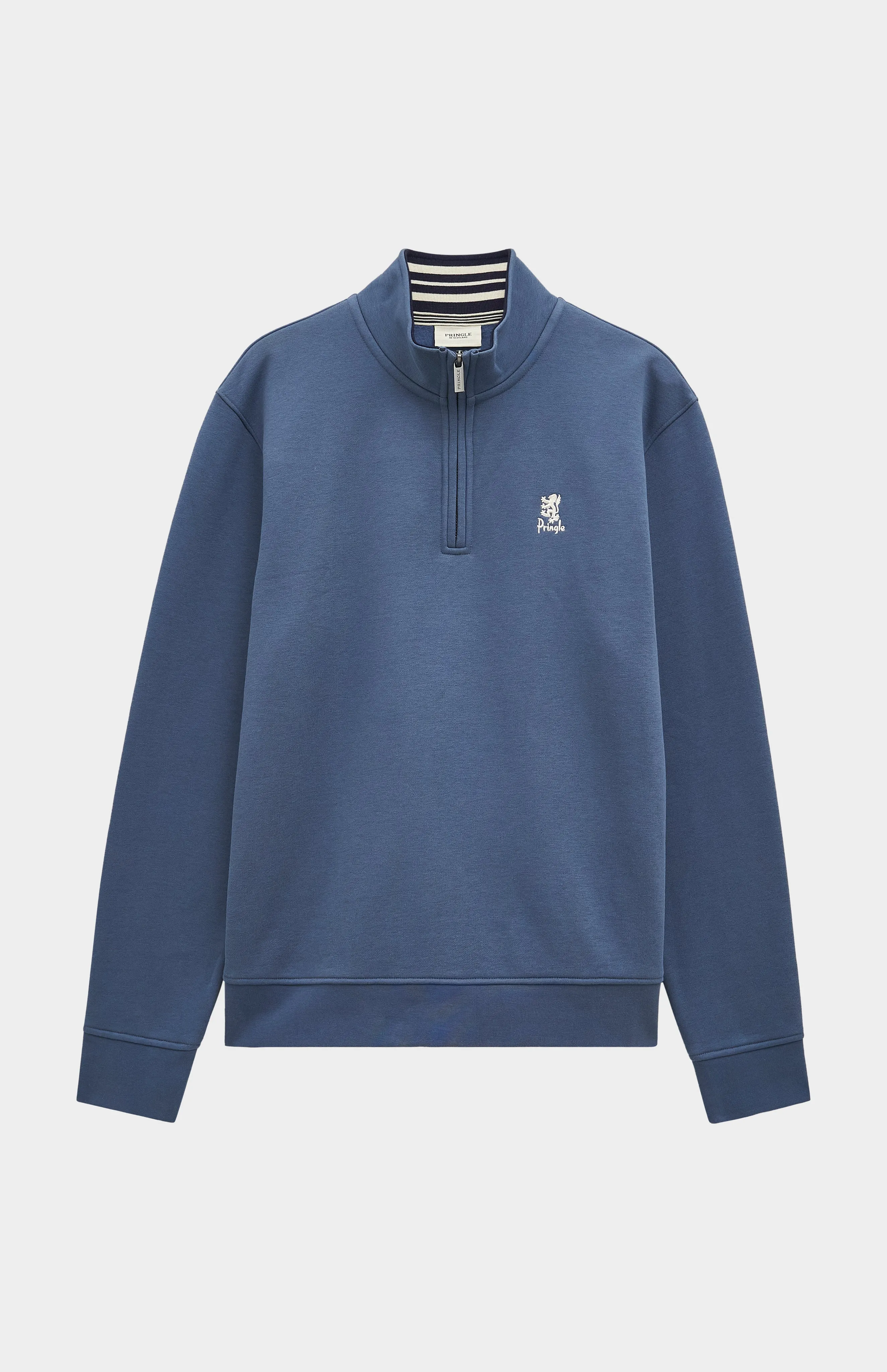 Men's Qtr Zip Track Jumper In Bering Sea Blue sold by Pringle of Scotland