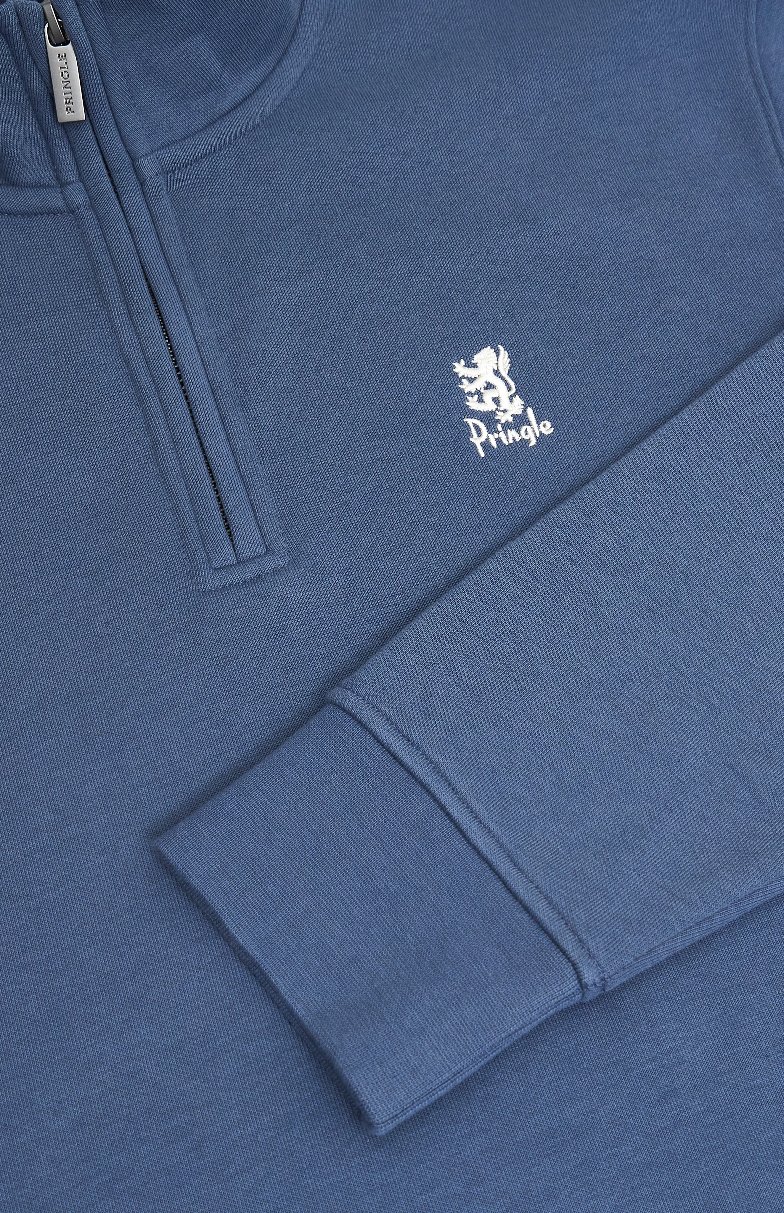 Men's Qtr Zip Track Jumper In Bering Sea Blue sold by Pringle of Scotland product image thumbnail 4