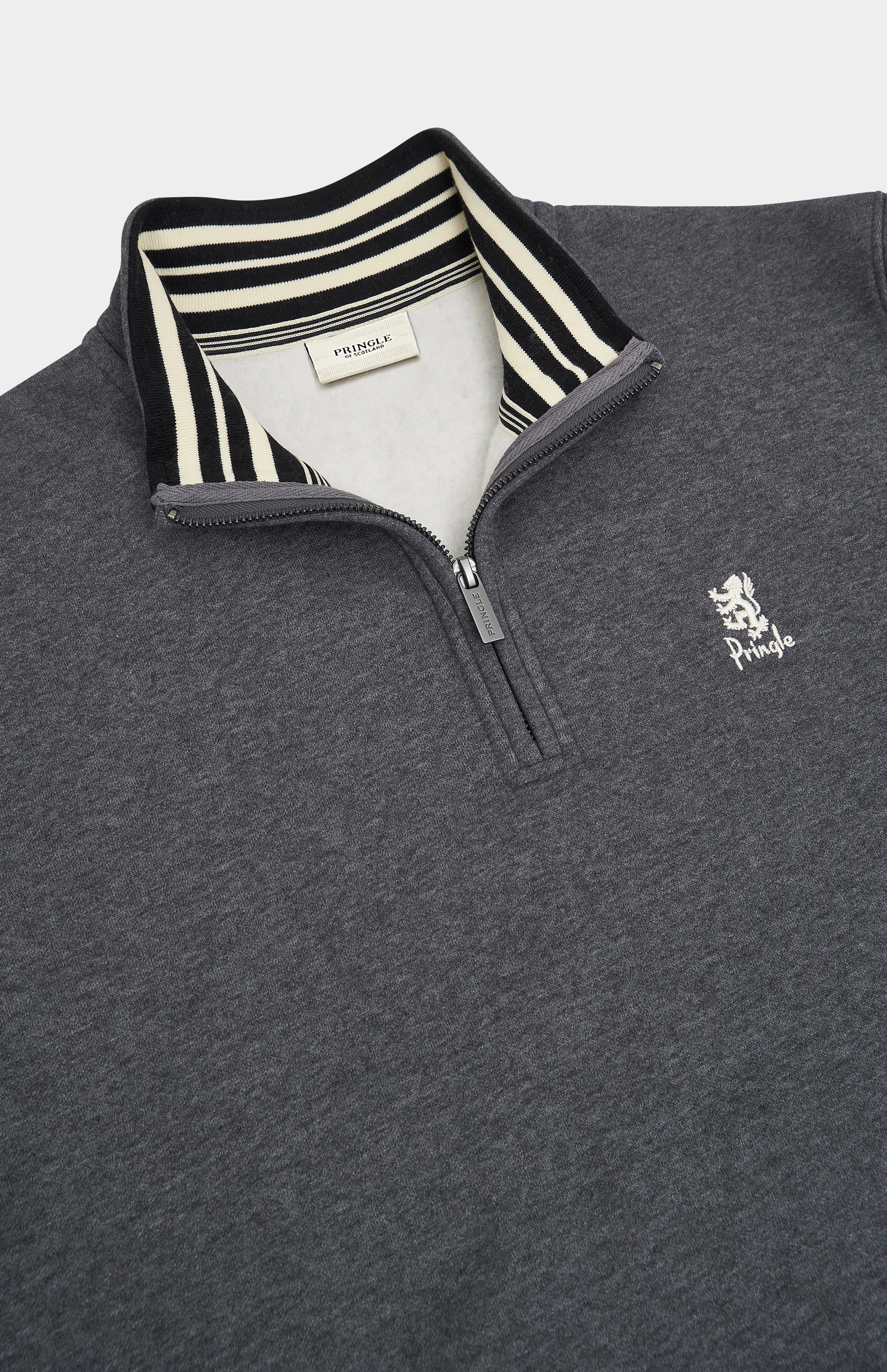 Men's Qtr Zip Track Jumper In Charcoal Melange sold by Pringle of Scotland product image thumbnail 2