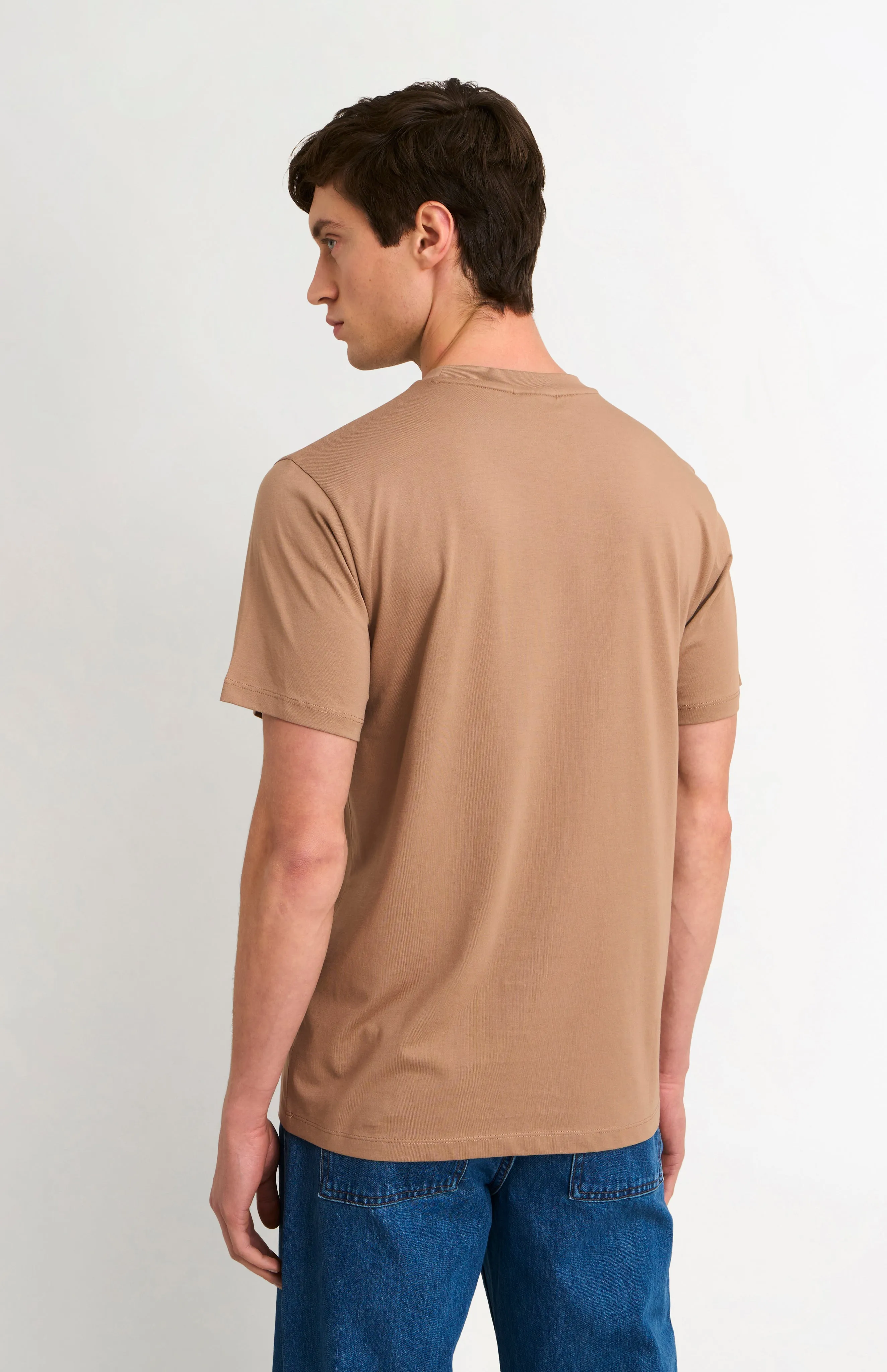 Men's Mid-weight Supima Cotton T-shirt In Mushroom sold by Pringle of Scotland product image thumbnail 4