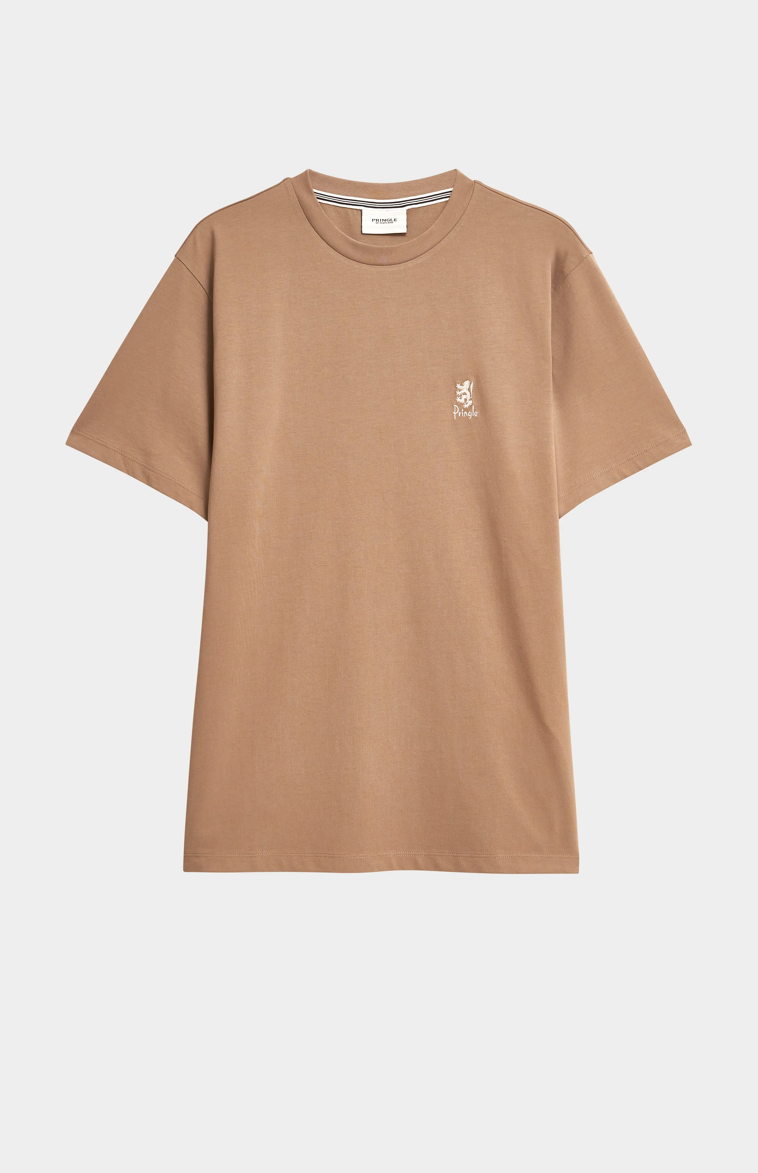 Men's Mid-weight Supima Cotton T-shirt In Mushroom sold by Pringle of Scotland product image thumbnail 5