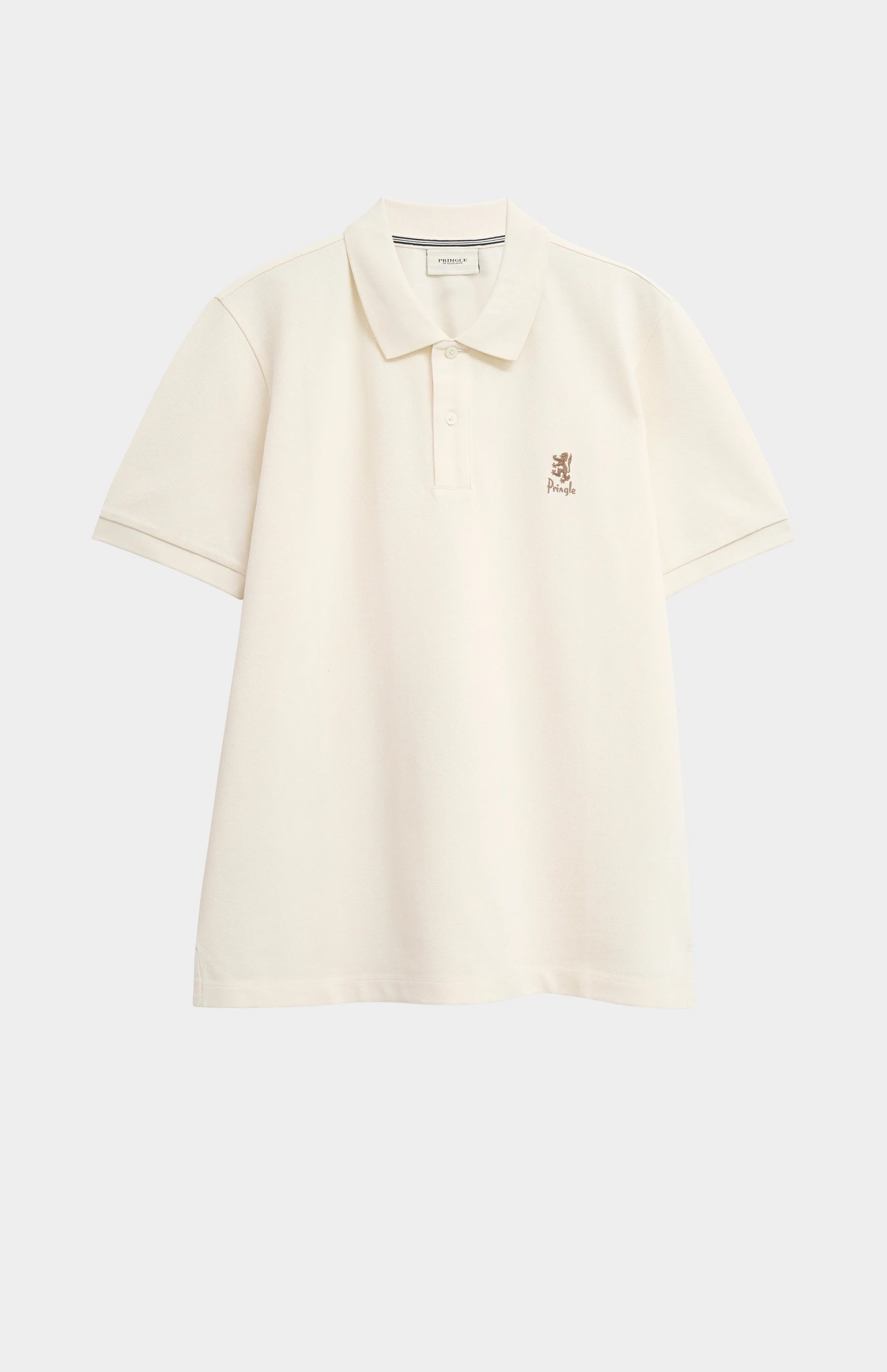 Men's Cotton Pique Polo Shirt In Ecru sold by Pringle of Scotland