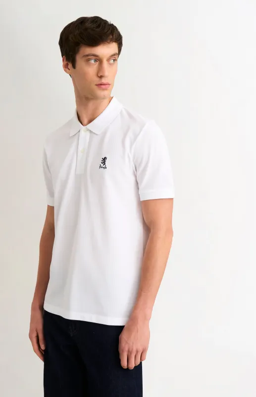Men's Cotton Pique Polo Shirt In White made by Pringle