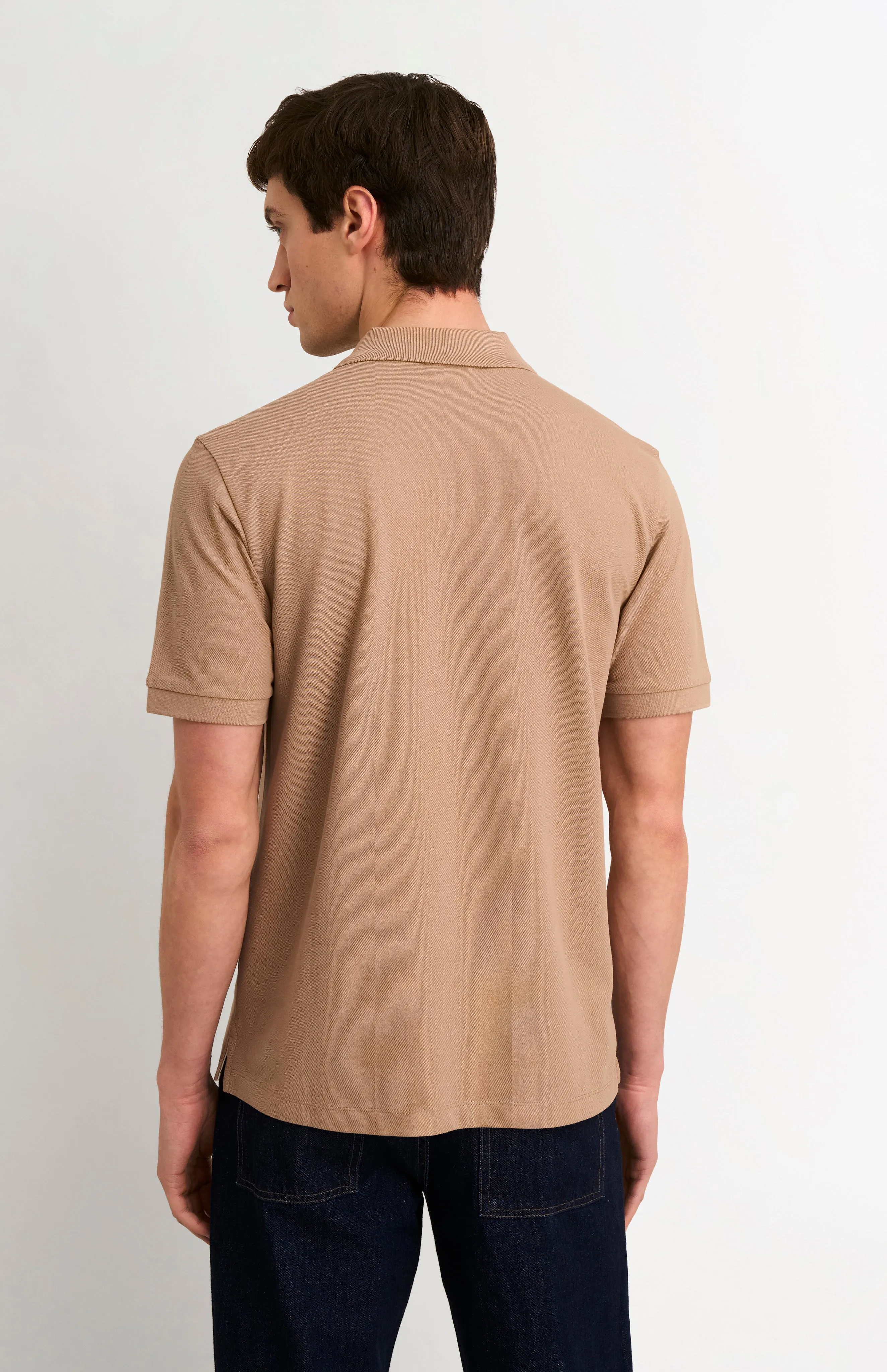 Men's Cotton Pique Polo Shirt In Mushroom sold by Pringle of Scotland product image thumbnail 4