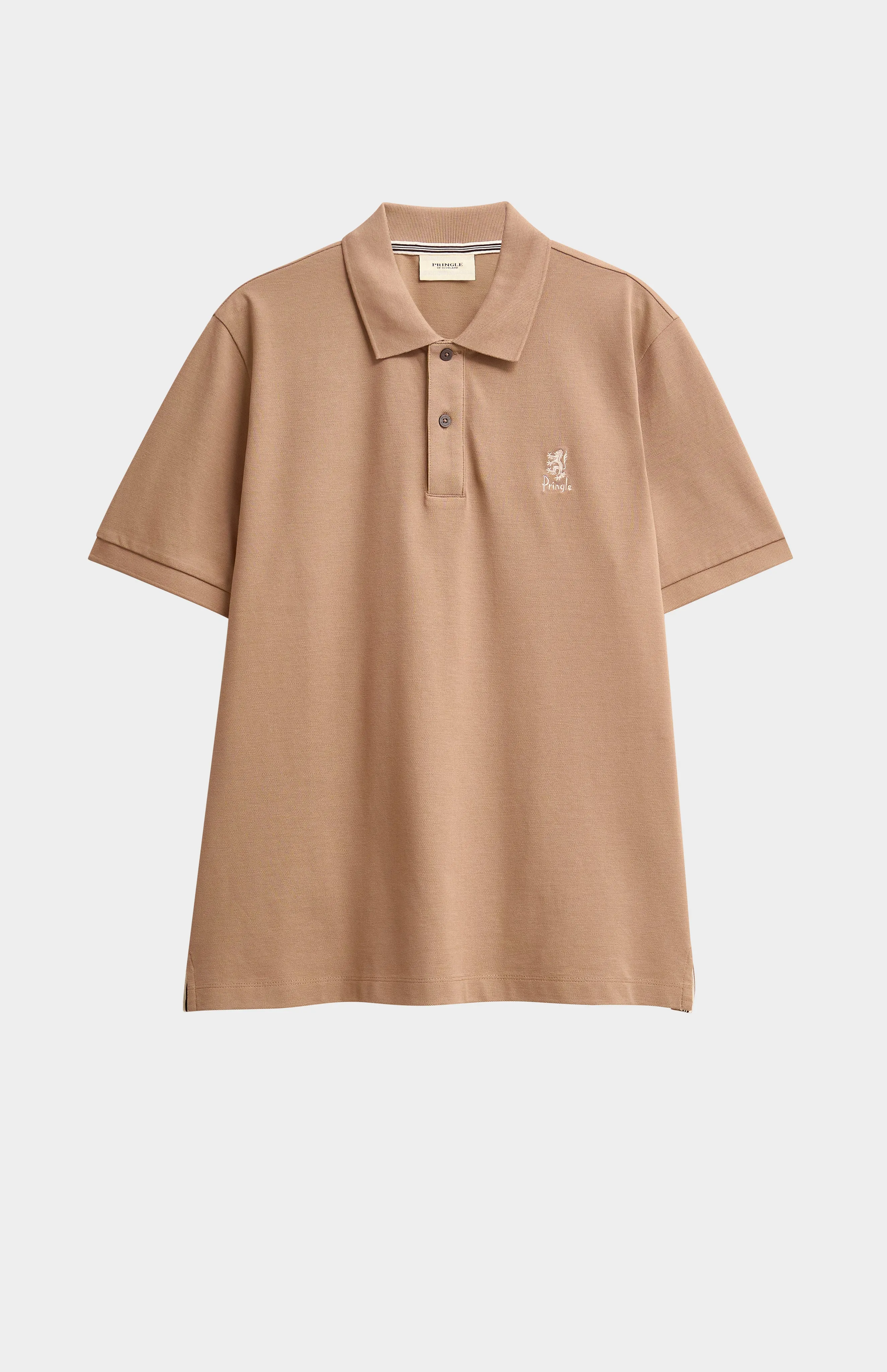 Men's Cotton Pique Polo Shirt In Mushroom sold by Pringle of Scotland product image thumbnail 5